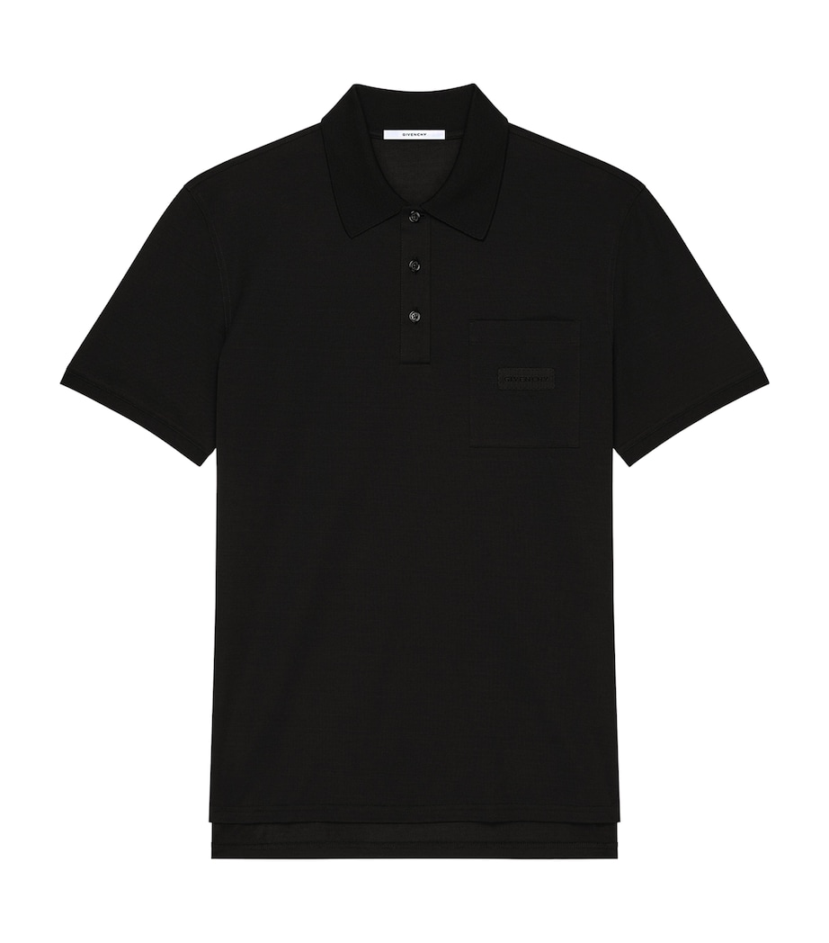 Cotton Logo Polo Shirt BLACK Image 1