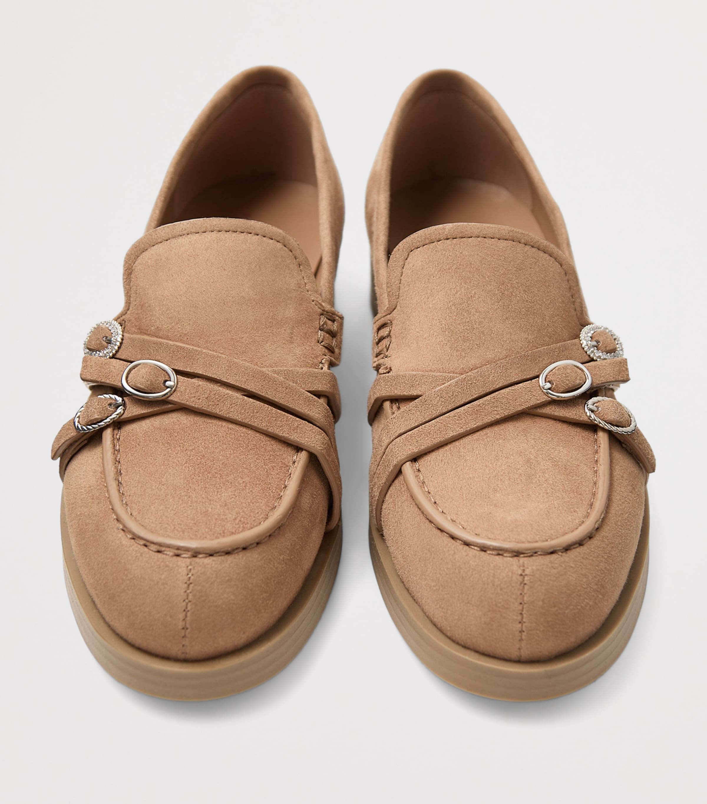 Jimmy Choo Womens Kalia Suede Loafers Natural/cappuccino Image 4