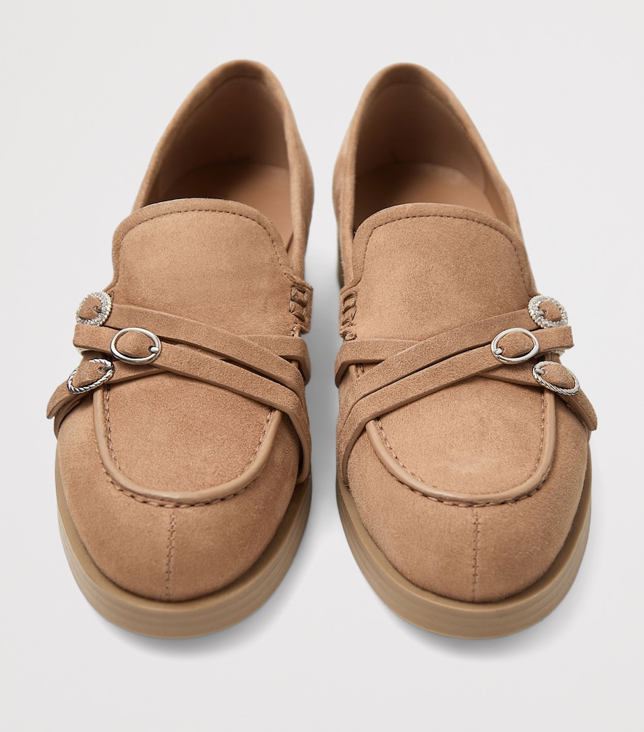 Jimmy Choo Womens Kalia Suede Loafers Natural/cappuccino Image 4