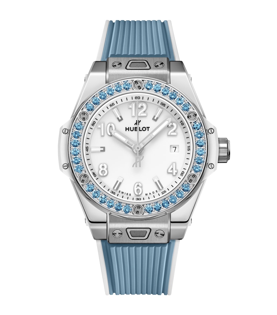 Stainless Steel and Topaz Big Bang One Click Watch 33mm BLACK Image 1