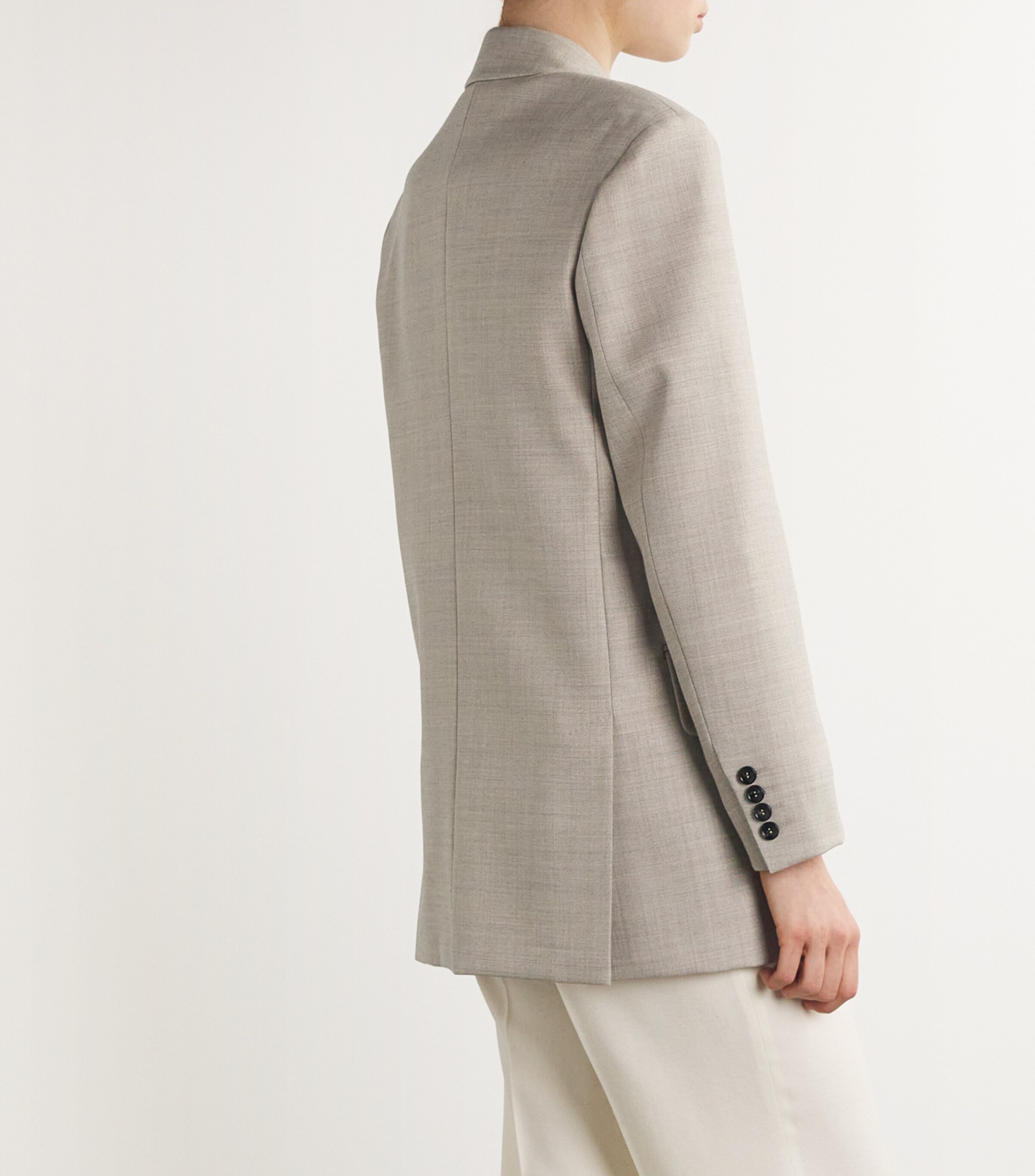 Wool Single-Breasted Blazer BEIGE Image 4