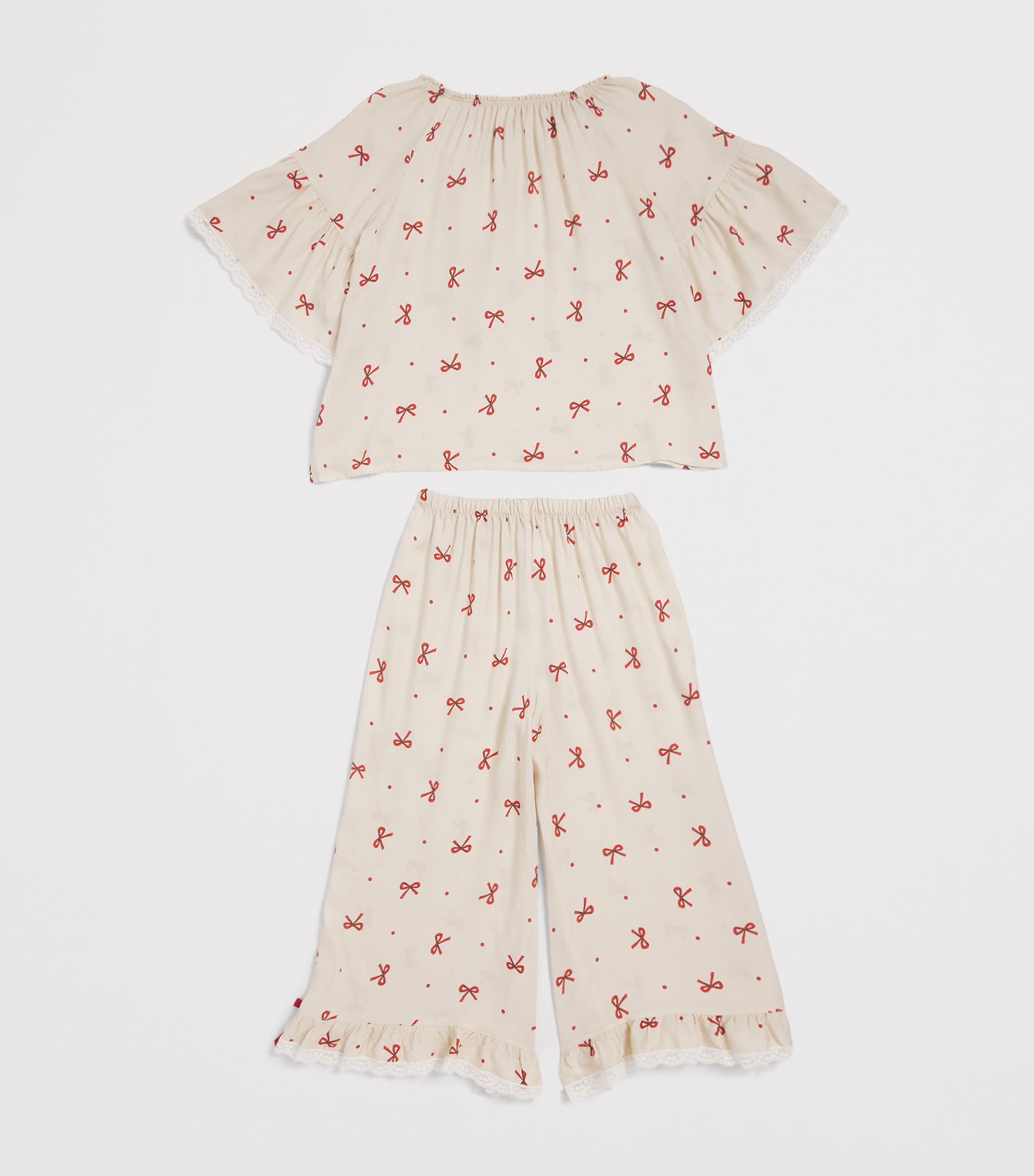 Jersey Printed Helena Pyjama Set (2-12 Years) RED BOWS Image 2