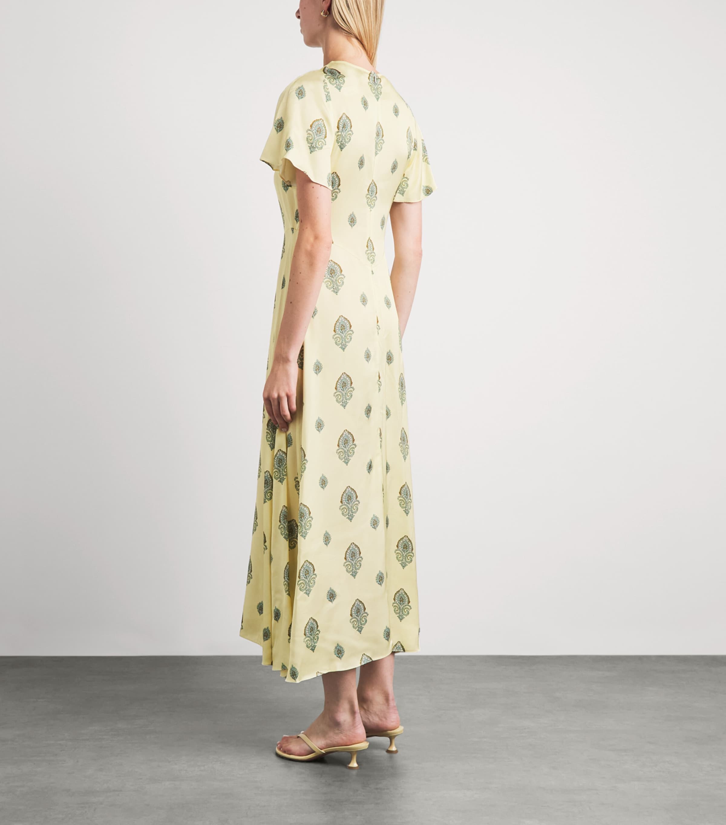 Sandro Paris Womens Paisley Print Maxi Dress Light Yellow Image 4