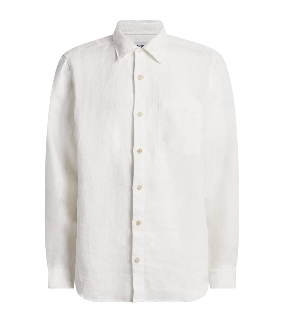 Linen Relaxed Shirt WHITE Image 1