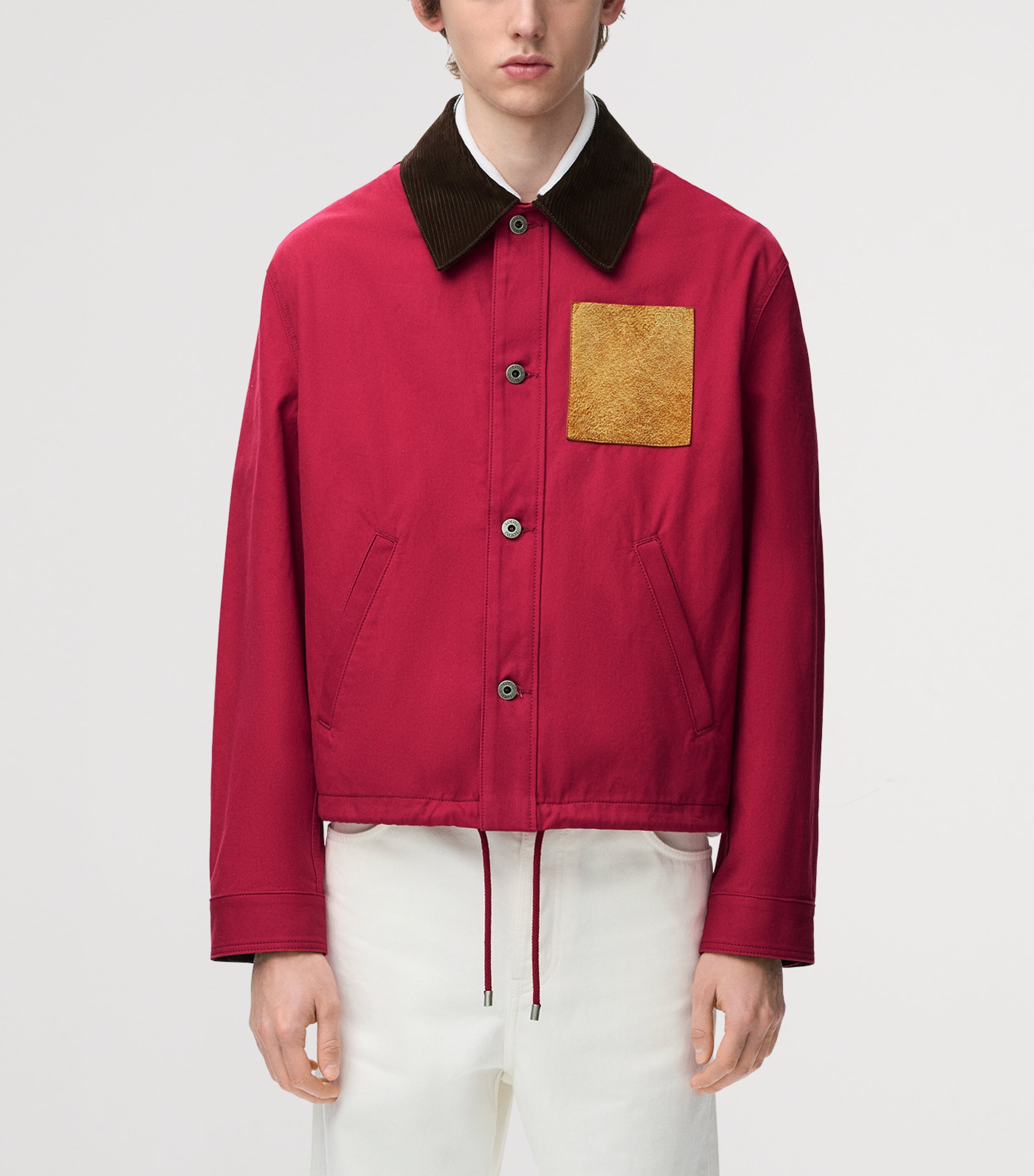 LOEWE Mens Cotton Workwear Jacket Red Image 3
