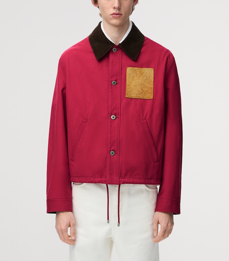 LOEWE Mens Cotton Workwear Jacket Red Image 3