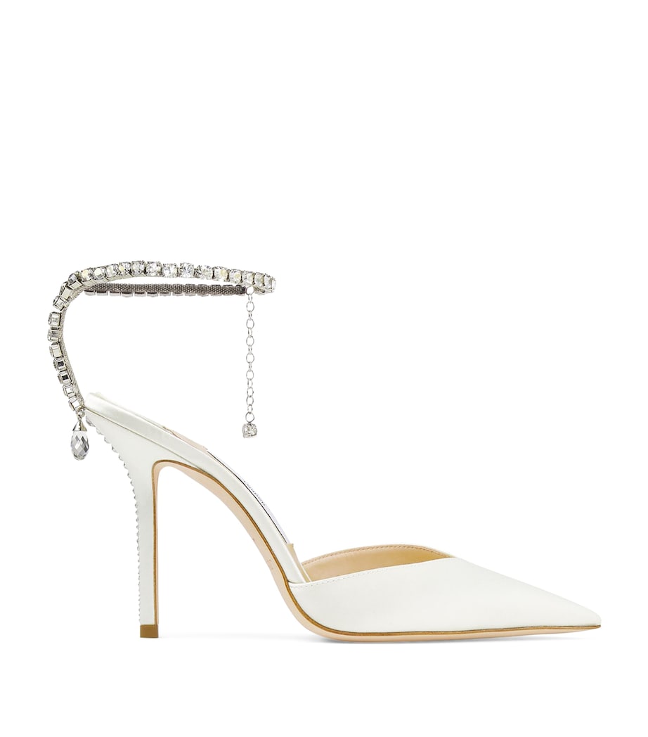 Saeda 100 Satin Pumps IVORY/CRYSTAL Image 1