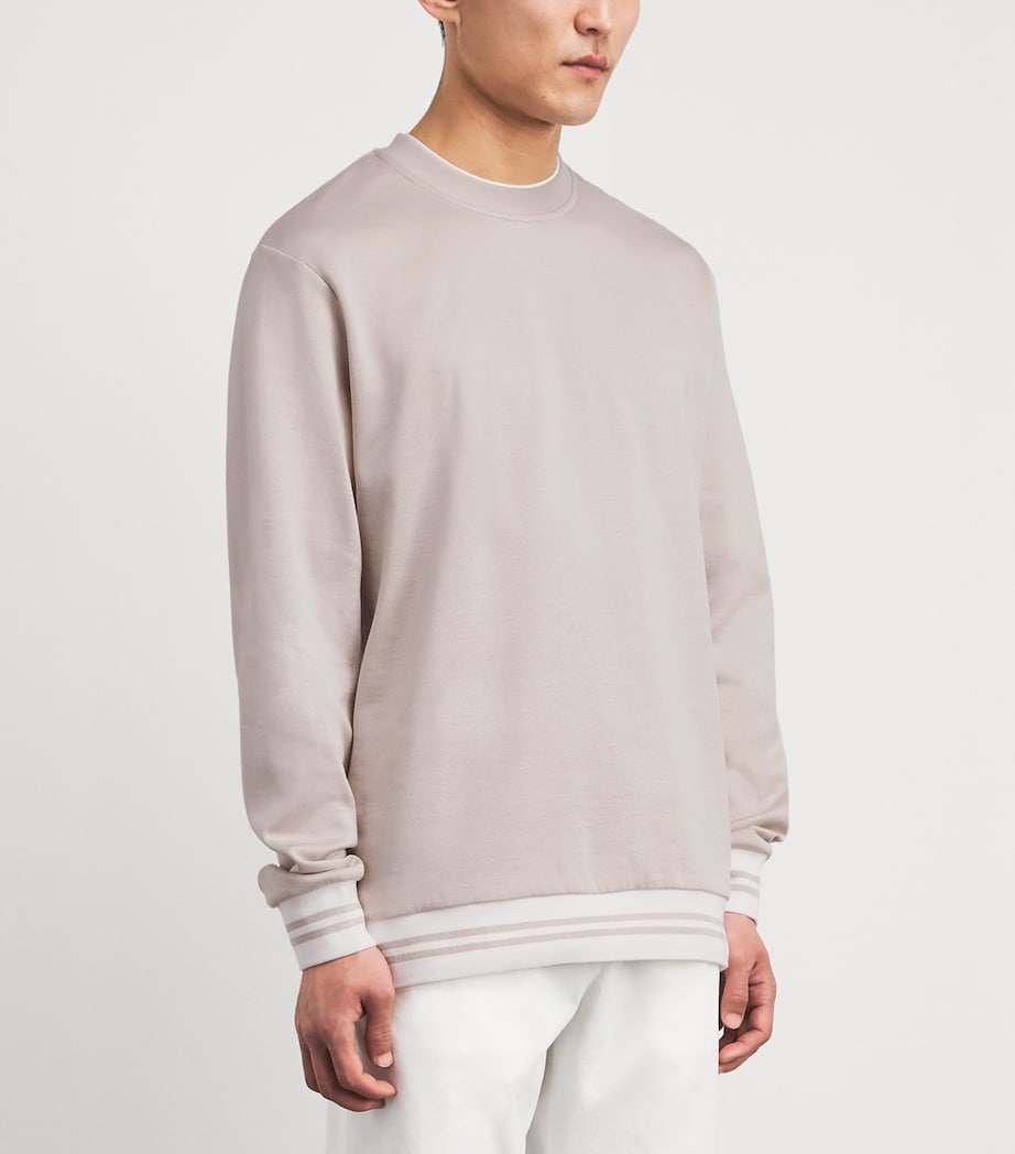 Eleventy Mens Cotton-Blend Sweatshirt Tortora E Avorio Image 4
