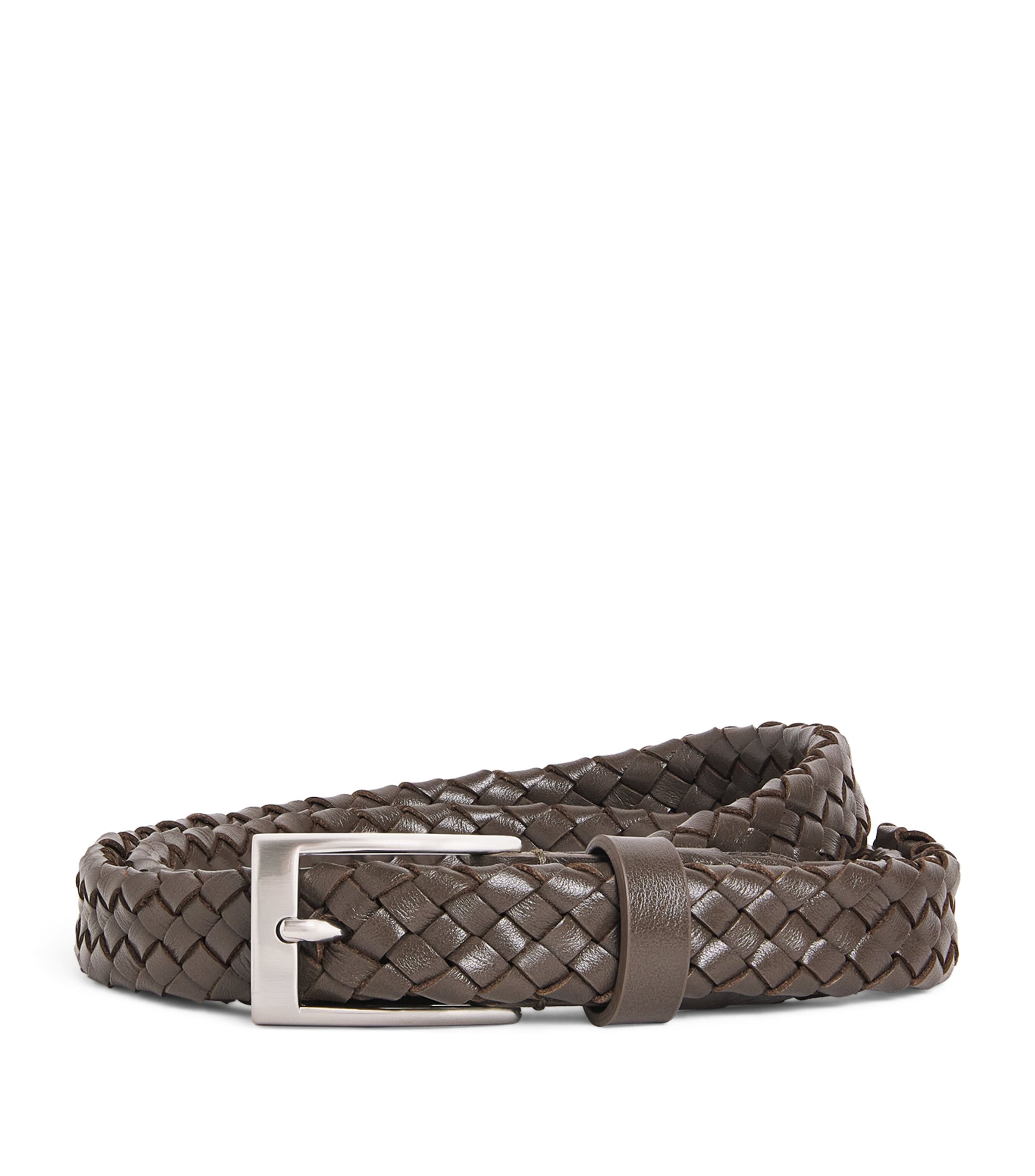 Canali Leather Weaved Belt Brown Image 1