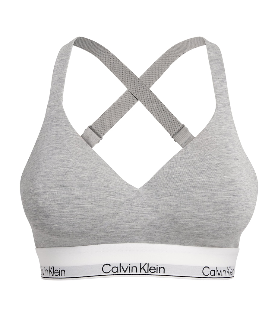 Calvin Klein Womens Icon Lined Bralette Grey Heather Image 1