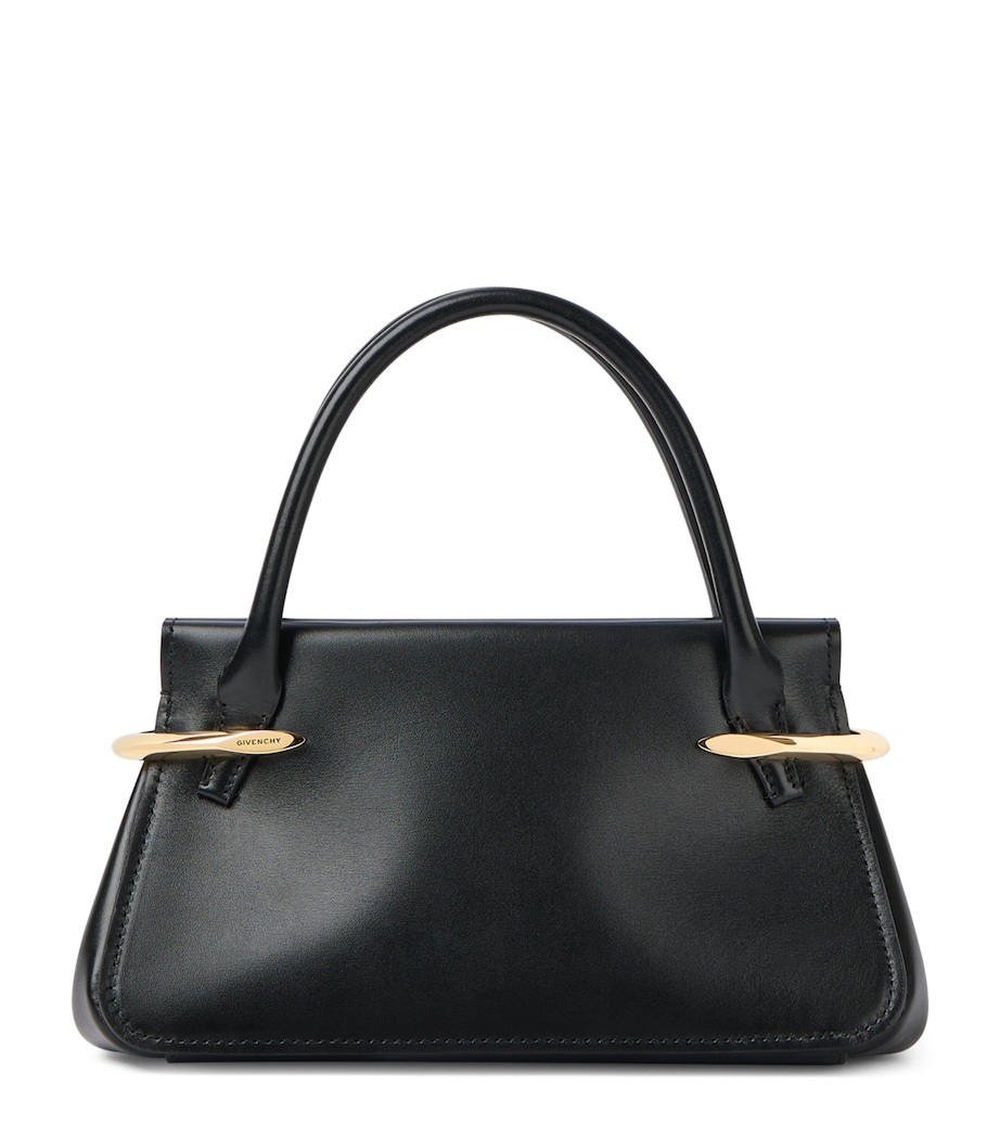 Mini Leather Pinch Top-Handle Bag BLACK Image 1