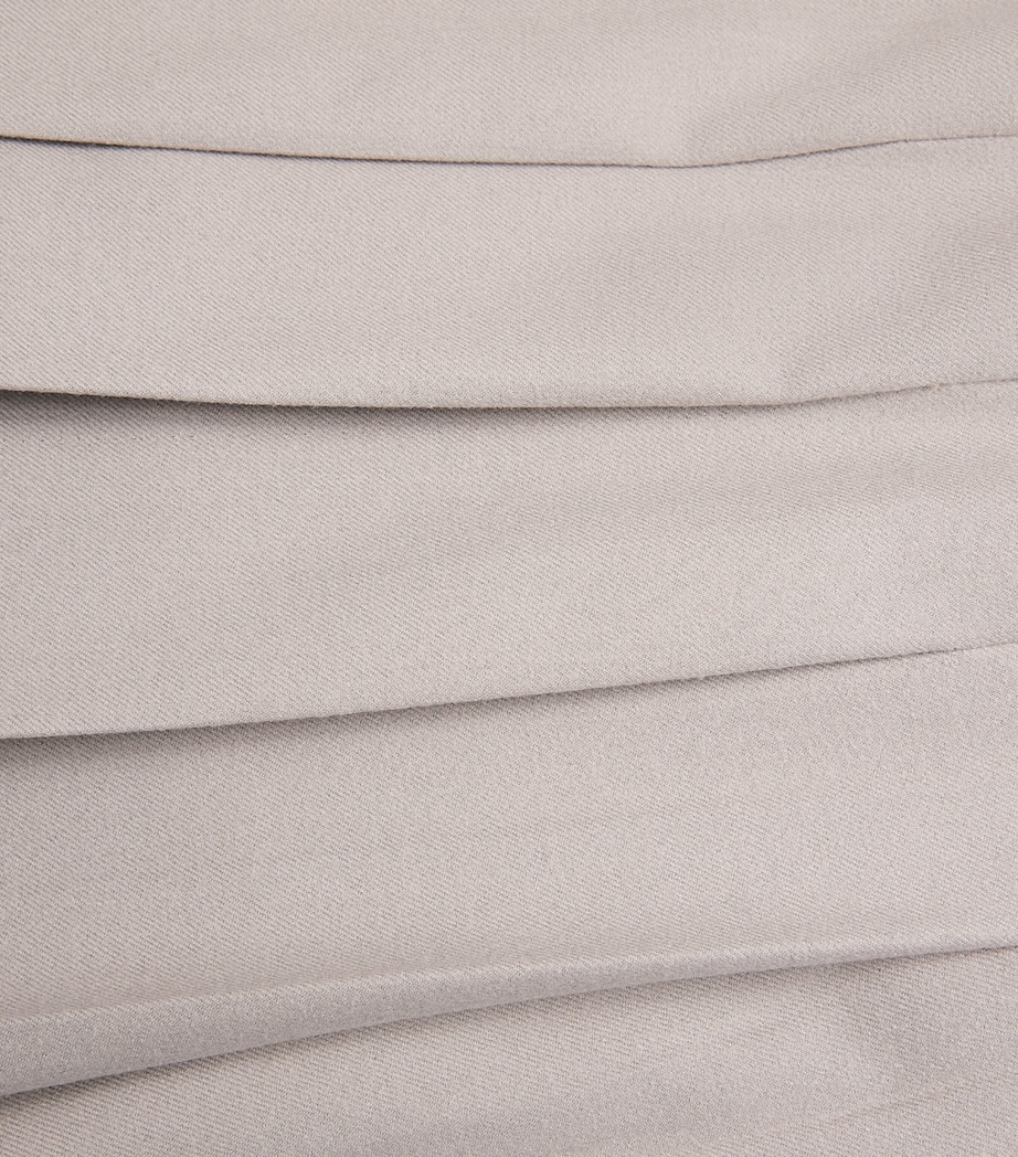 Colombo Womens Cashmere Pleated Maxi Skirt Light Beige Image 6