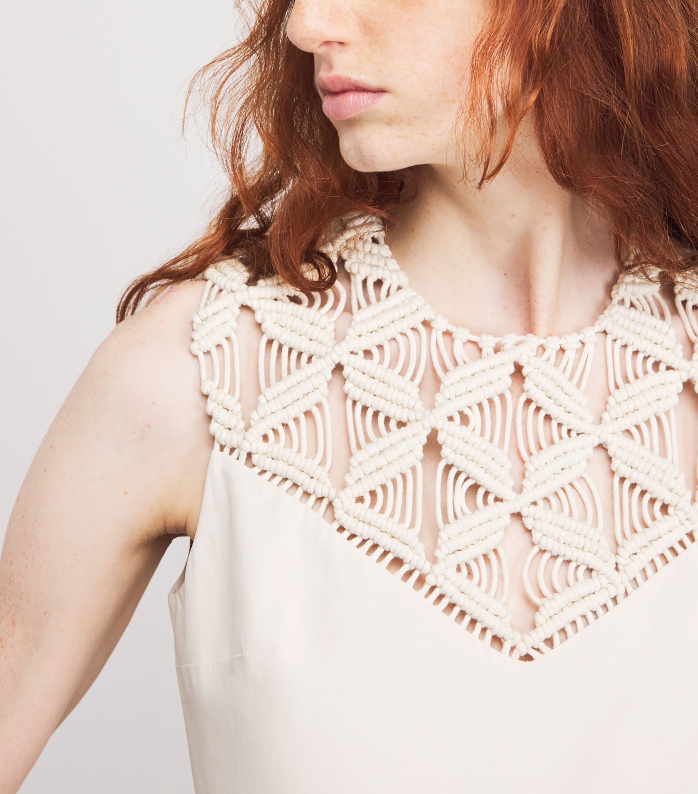 Cotton Helin Midi Dress DUSTY WHITE Image 6