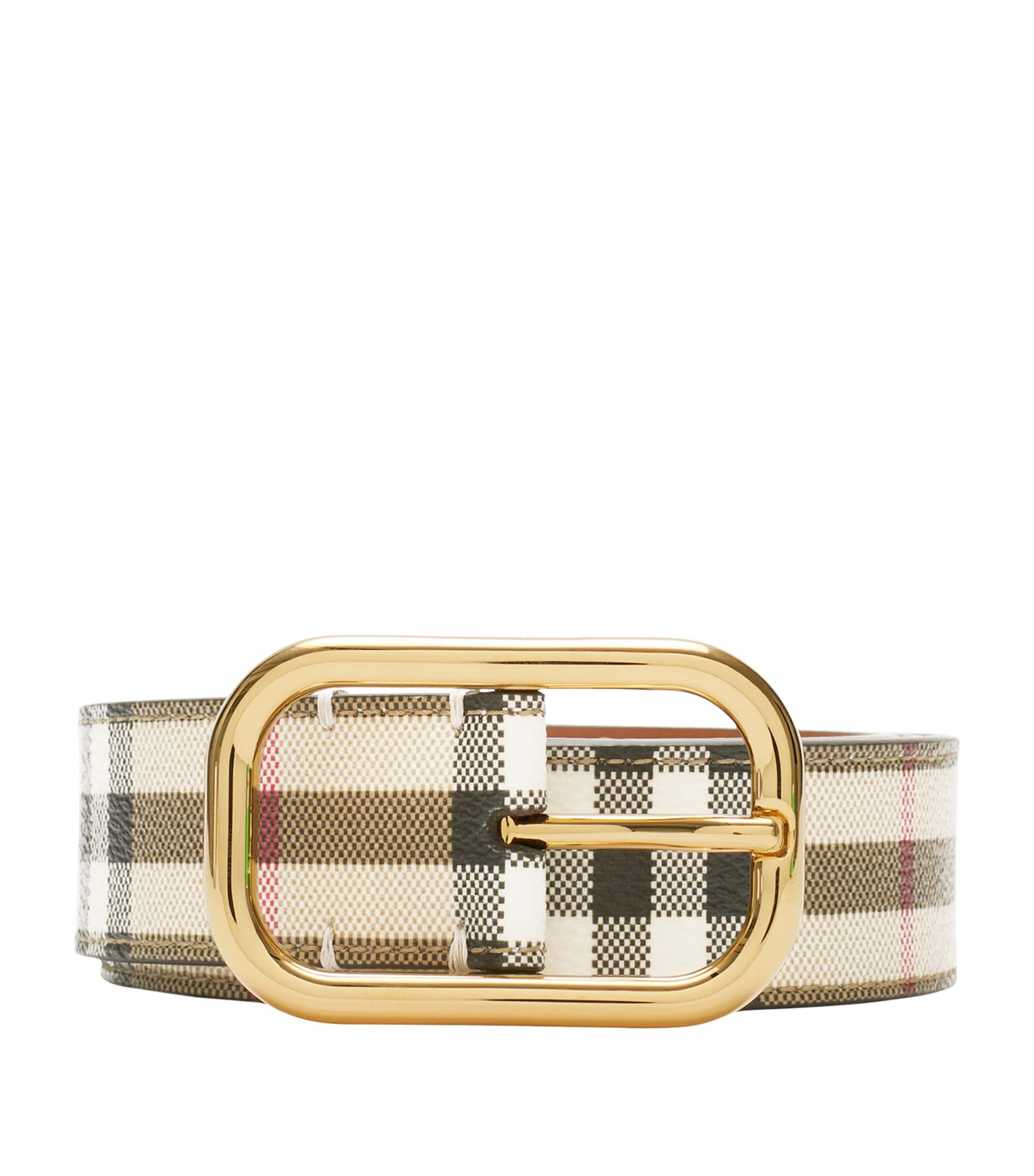 Burberry Check Belt In Sand