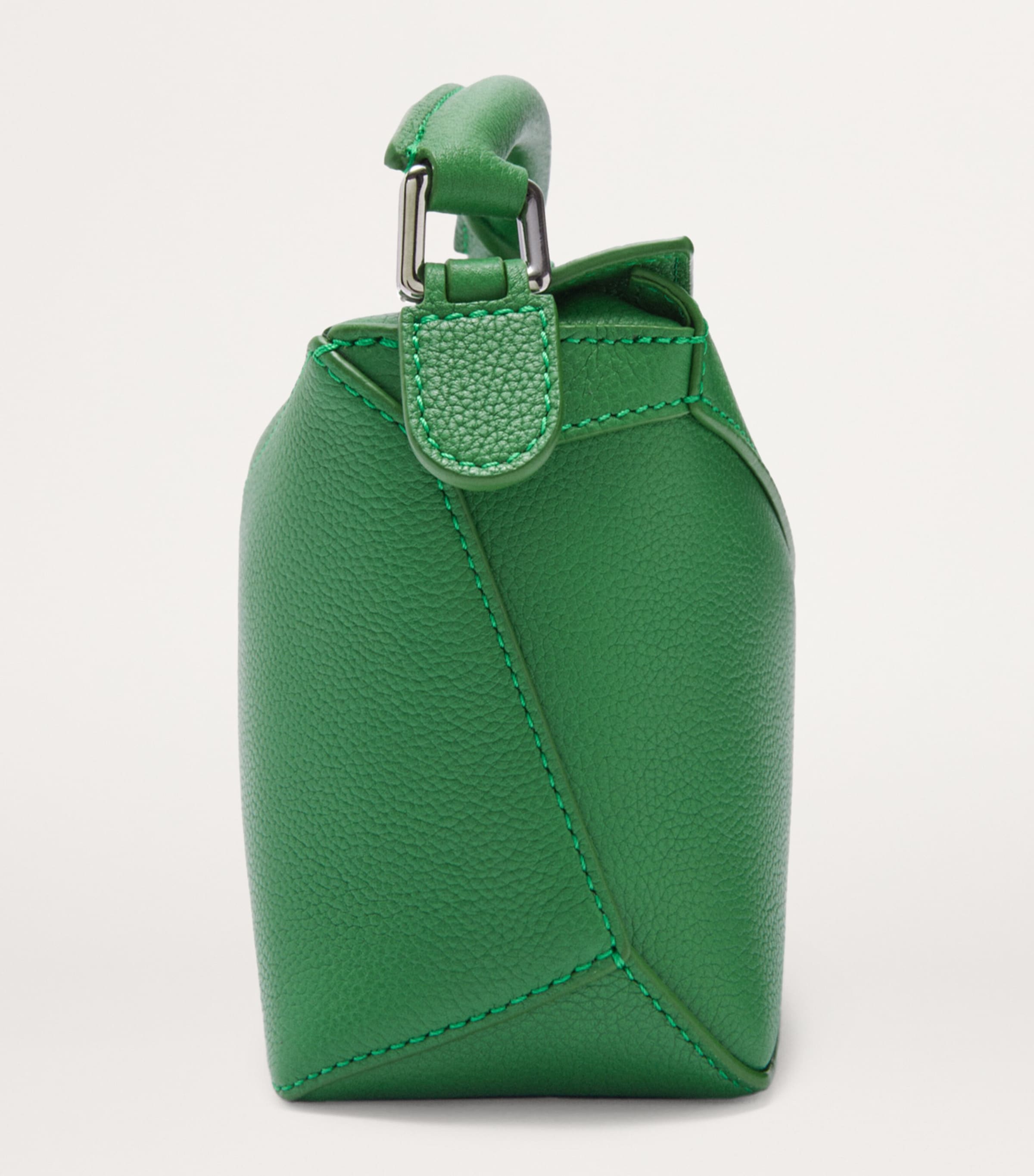 Mini Leather Puzzle Edge Top-Handle Bag TROPICAL GREEN Image 4