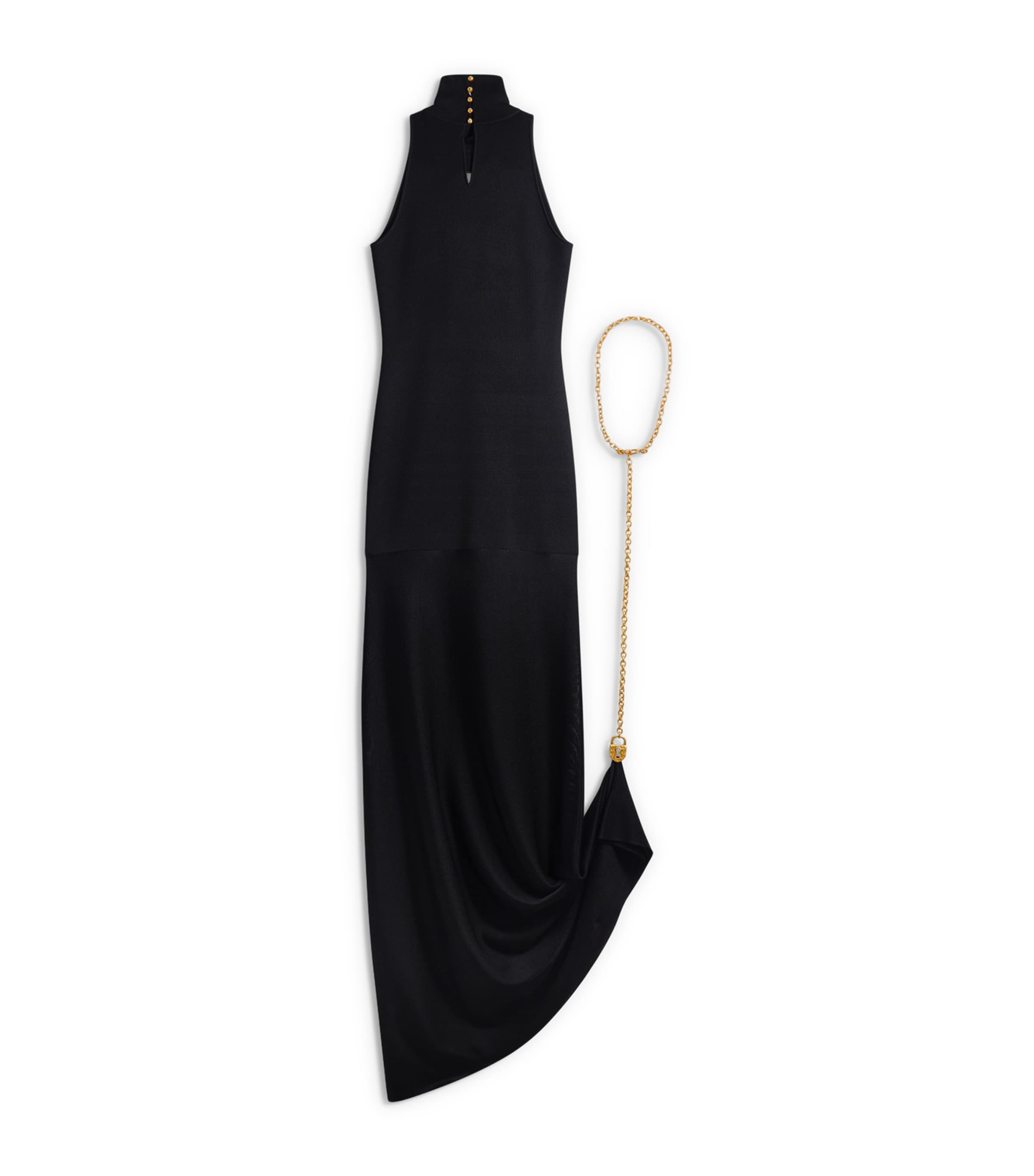 Schiaparelli Womens Keyhole Padlock and Chain Gown Black Image 6