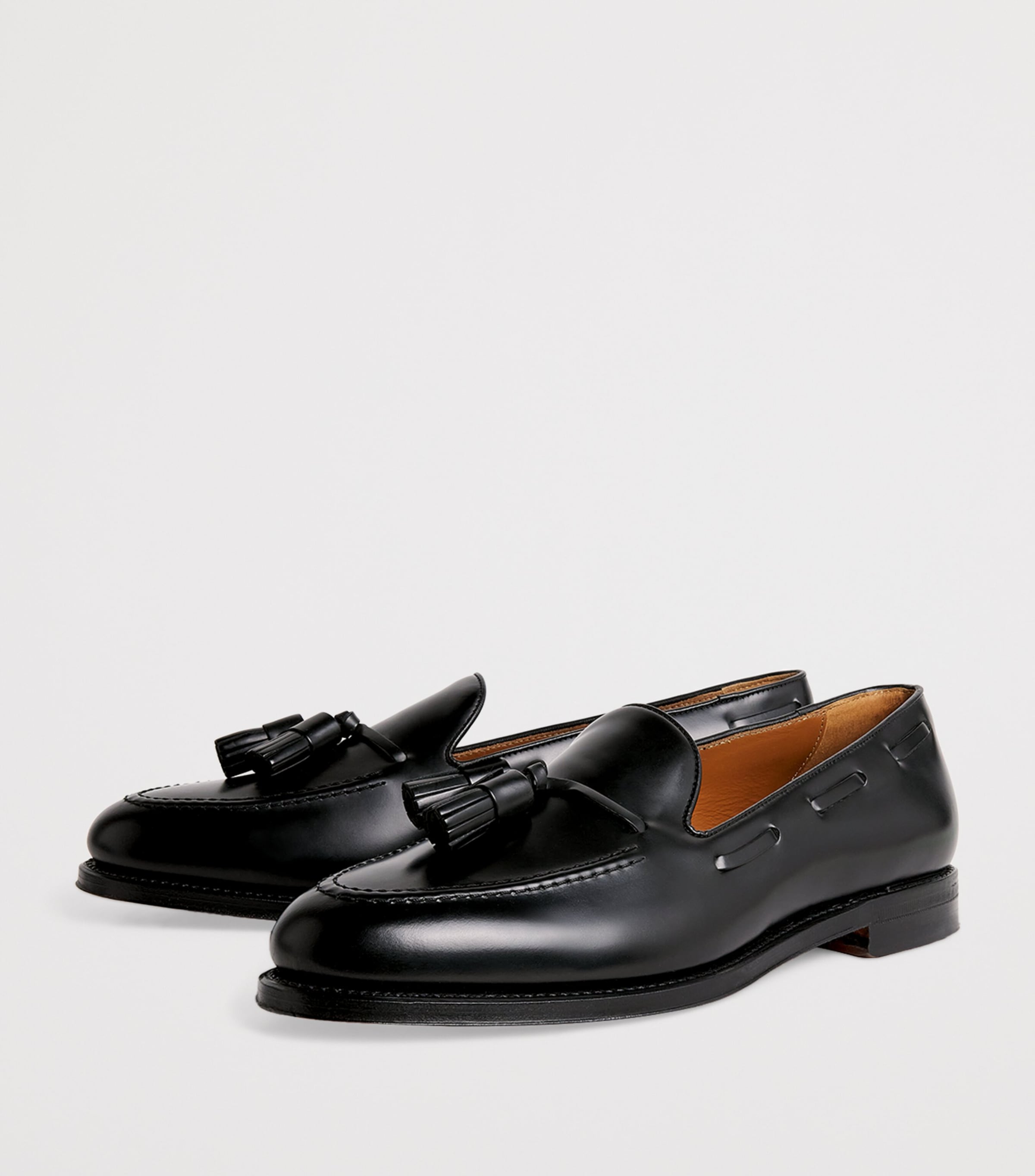 Leather Tasselled Maestra Loafers BLACK Image 3
