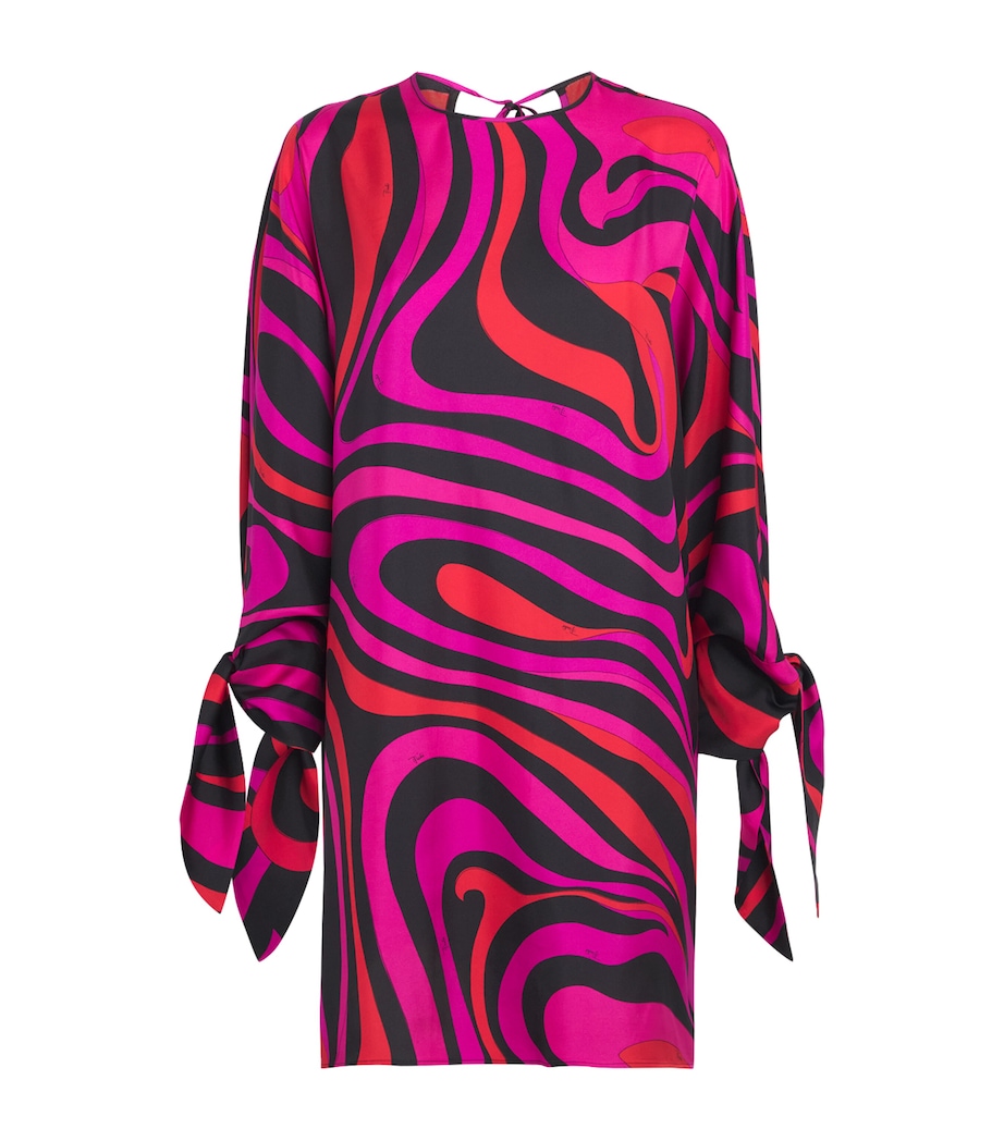 PUCCI Womens Silk Fari Kaftan Mini Dress Fuchsia Image 1