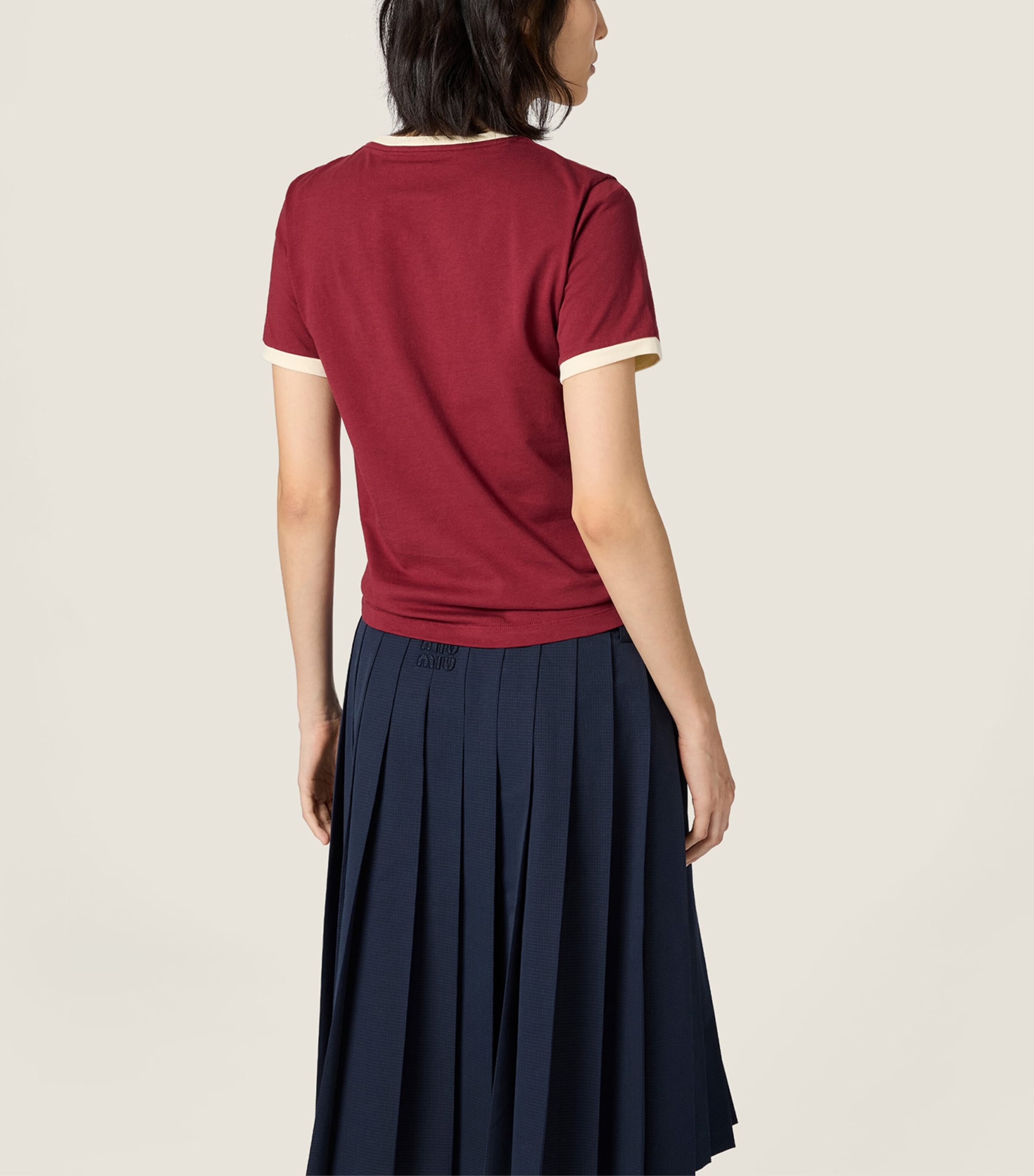 Miu Miu Womens Cotton Logo T-Shirt Image 3