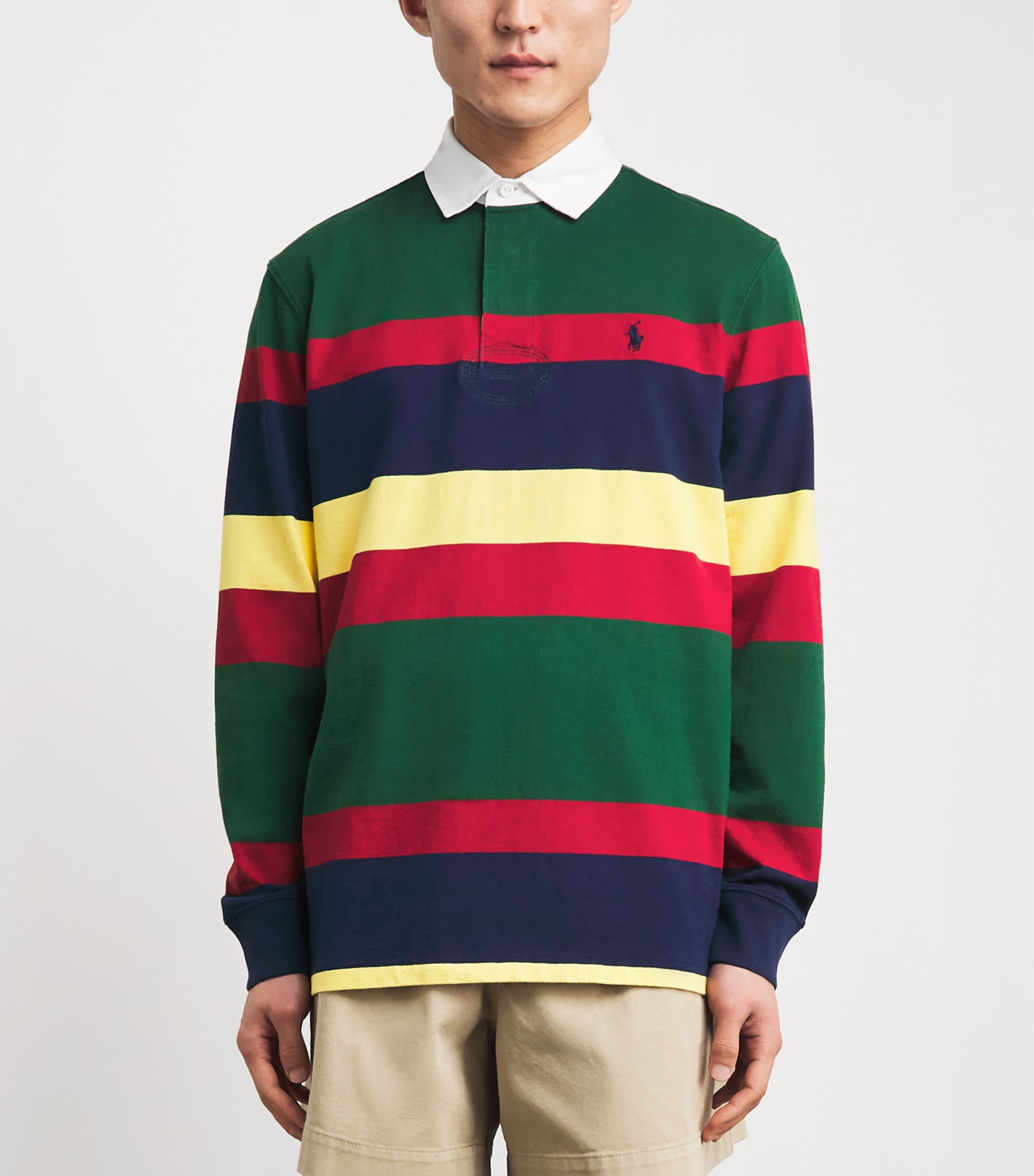 Polo Ralph Lauren Mens Stripe Rugby Shirt New Forest Multi Image 4