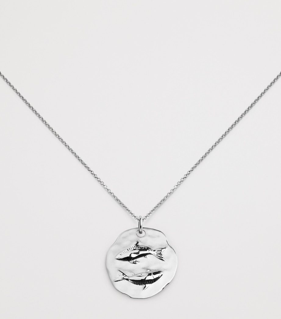 Monica Vinader Sterling Silver Pisces Zodiac Necklace Sterling Silver Image 4