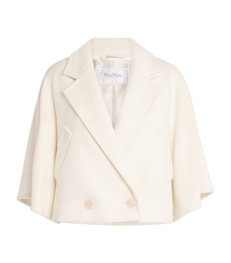 Wool-Cashmere Cropped Coat WHITE Image 1