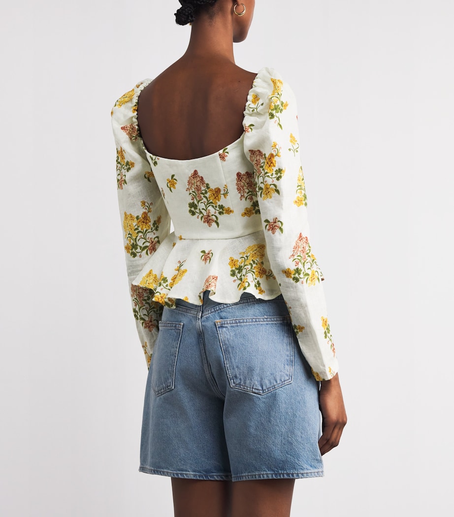 Linen Bromelia Floral Top MULTICOLOR Image 4