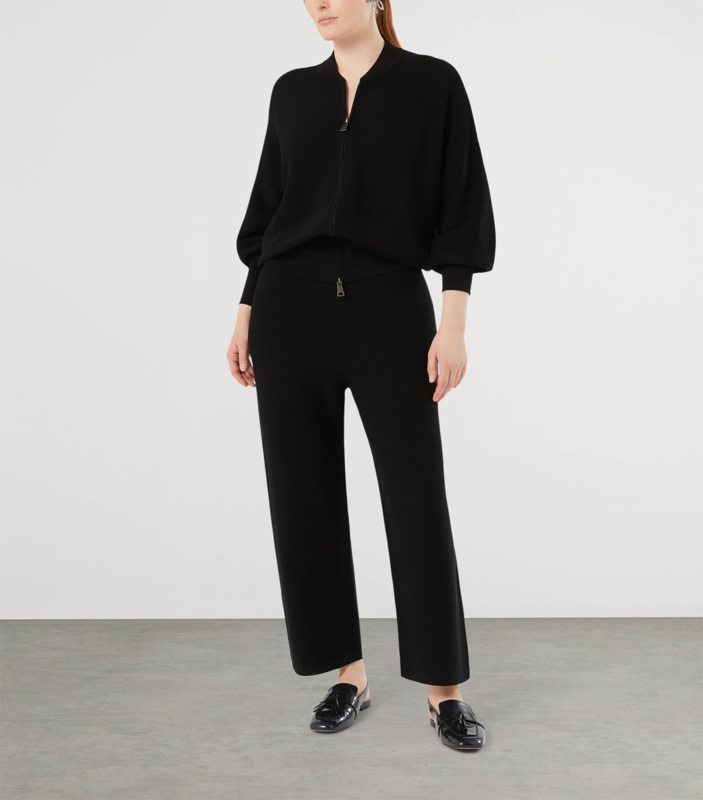 Marina Rinaldi Womens Zip-Up Cardigan Black Image 4