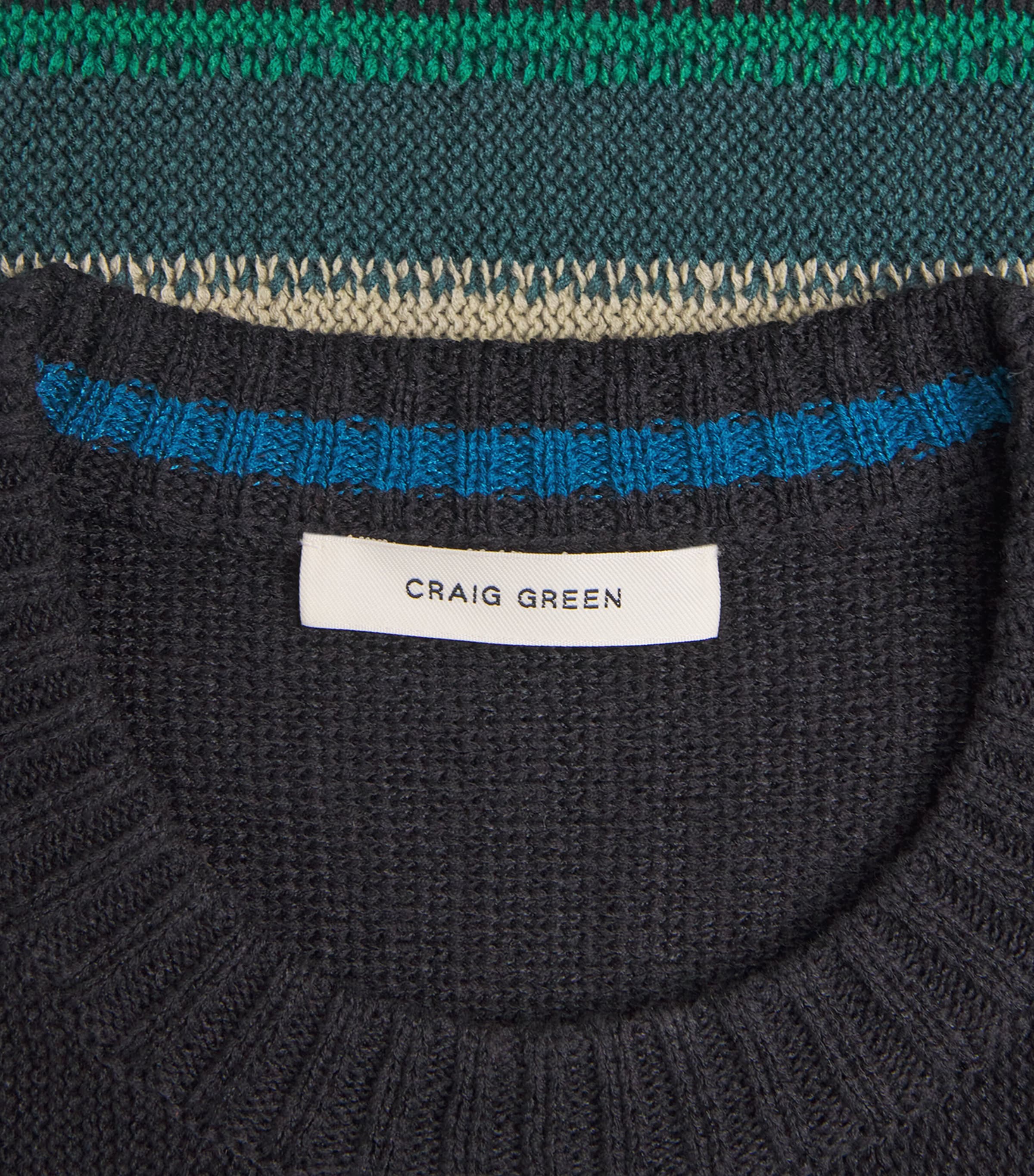 Craig Green Mens Tape-Knit Stripe Sweater Black Multi Image 5