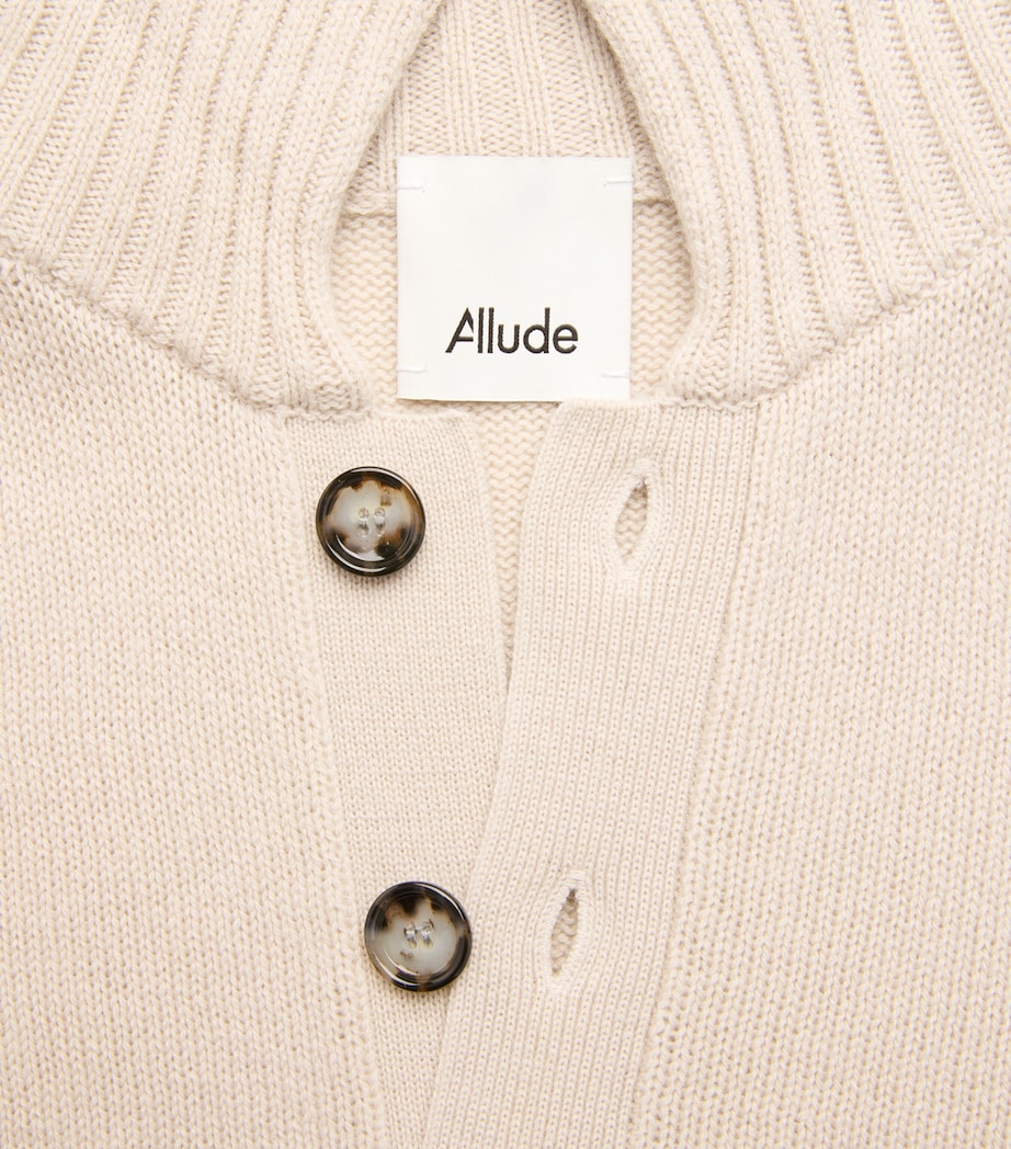 Allude Mens Wool-Cashmere Collared Cardigan Image 6
