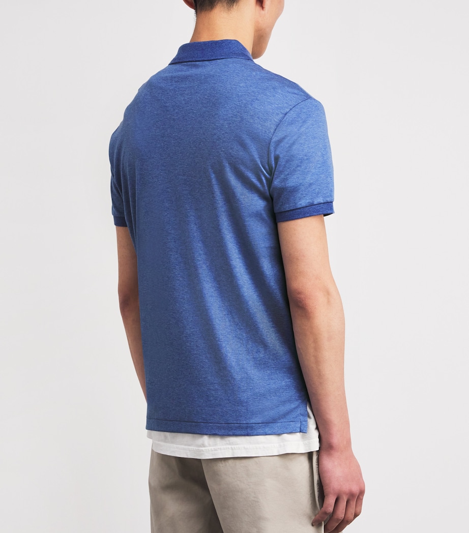 Pima Cotton Polo Shirt FADED ROYAL HEATHER Image 4