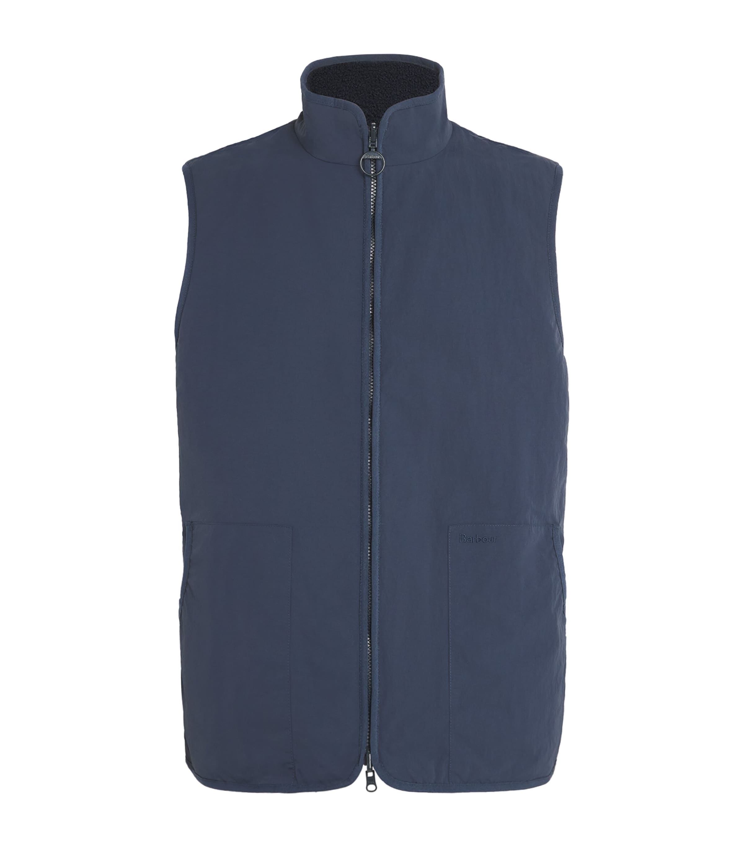 Shop Barbour Fleece Reversible Gilet In Navy