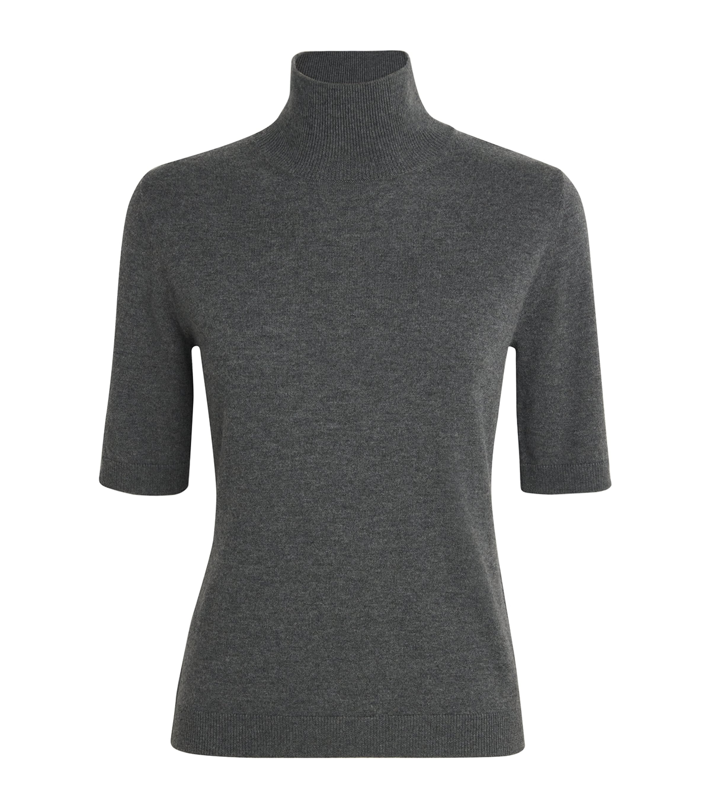 Max Mara Wool Short-sleeve Sweater In Gray