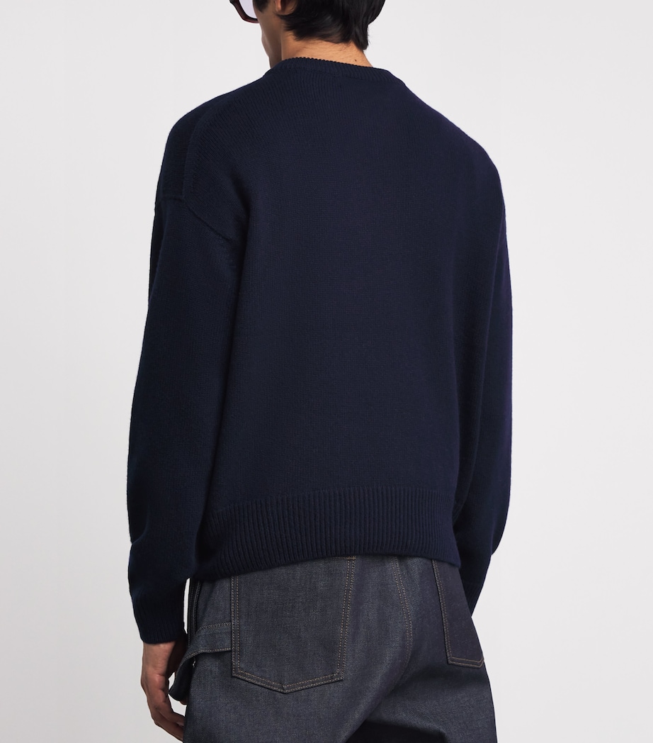 Cashmere V-Neck Sweater NAVY 888 Image 4