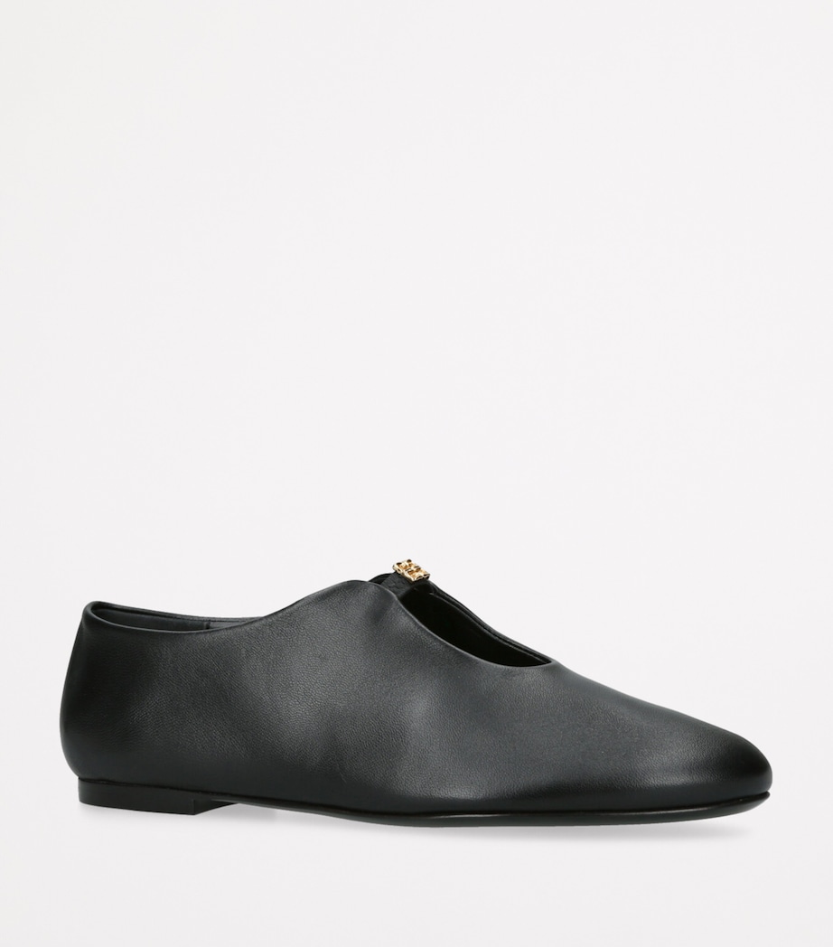 Leather 4G Liquid Ballet Flats BLACK Image 3
