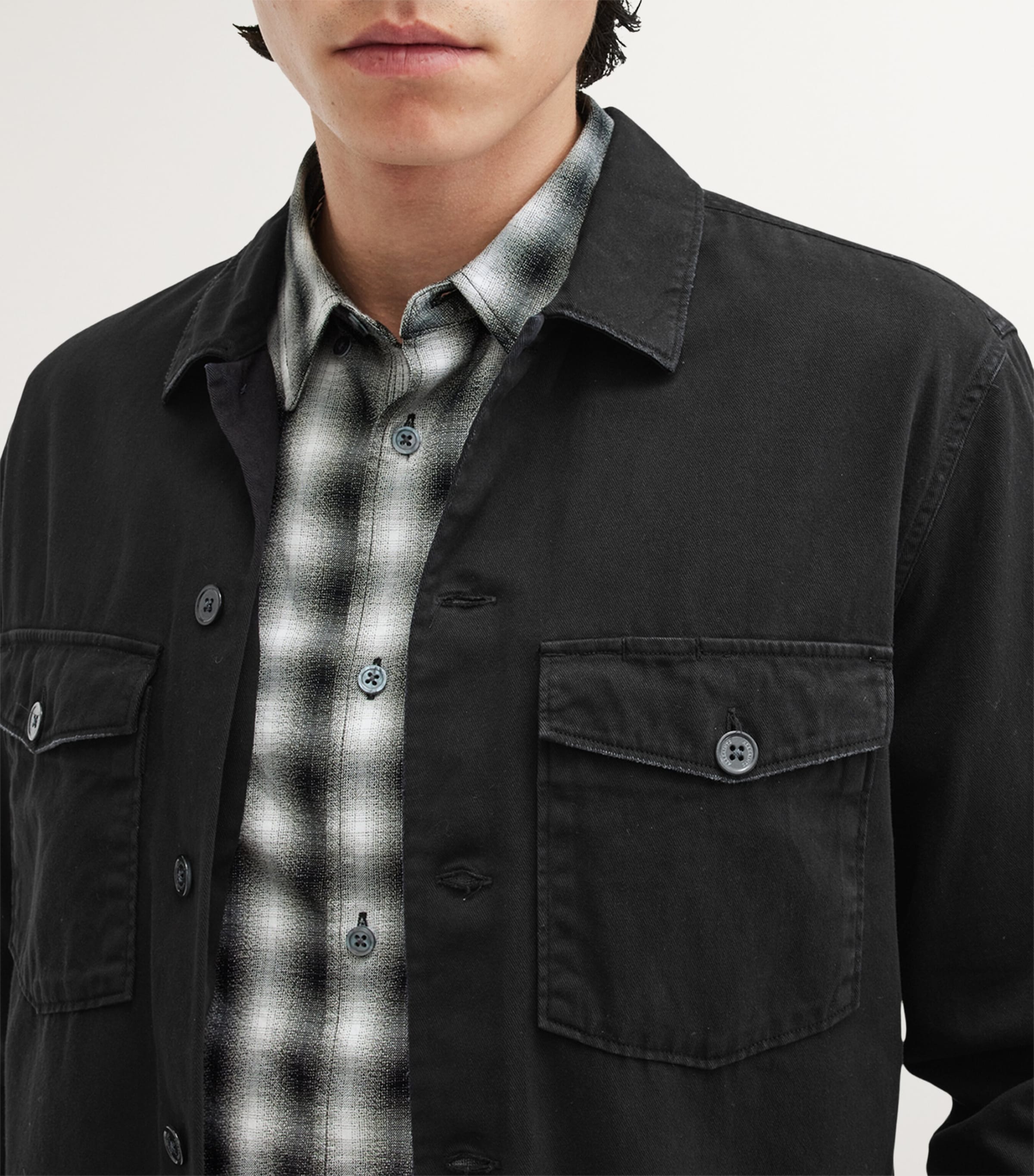 Cotton Spotter Overshirt BLACK Image 7