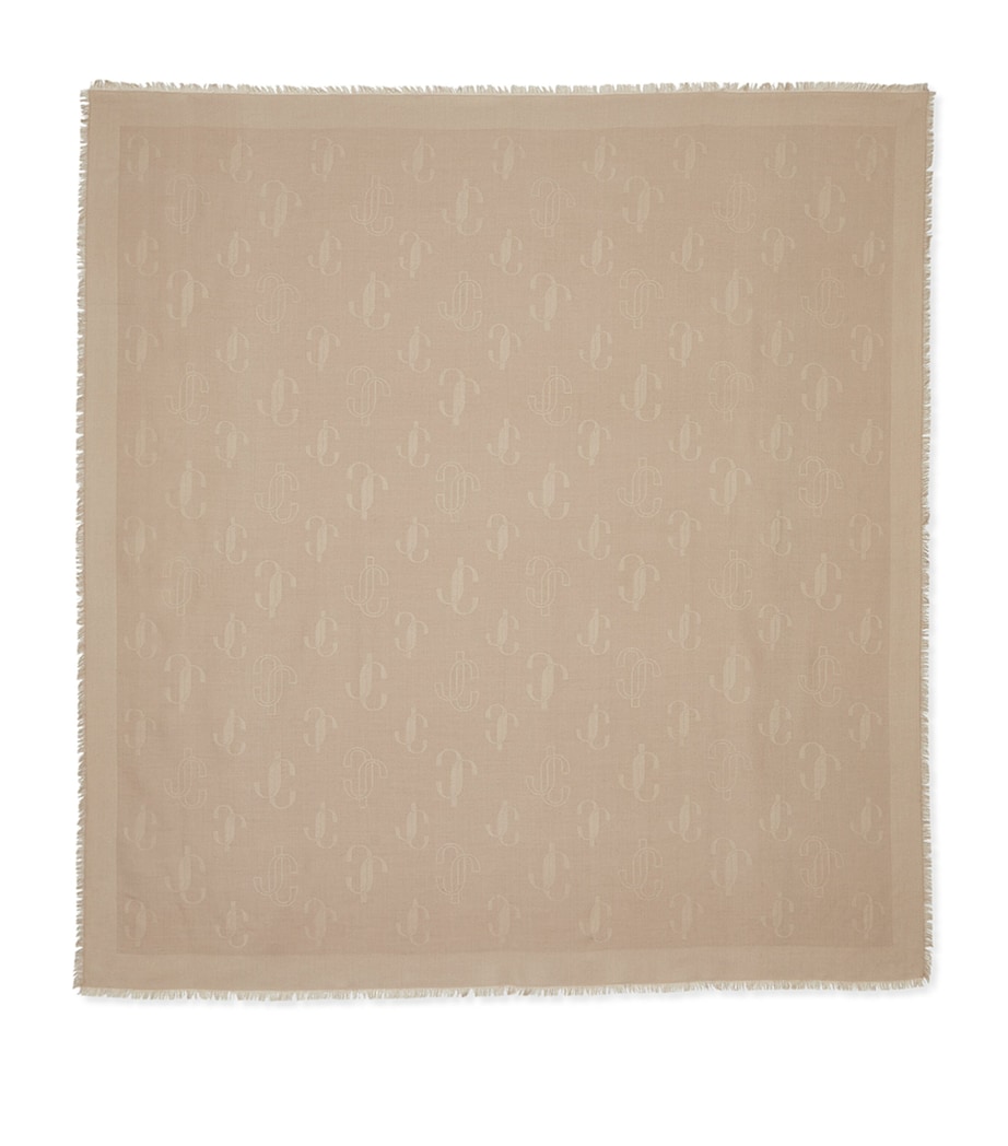 Emani Silk-Wool Logo Scarf S440 BALLET PINK Image 2