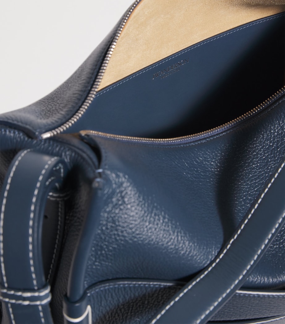 Leather Loafer Messenger Bag DENIM BLUE Image 4