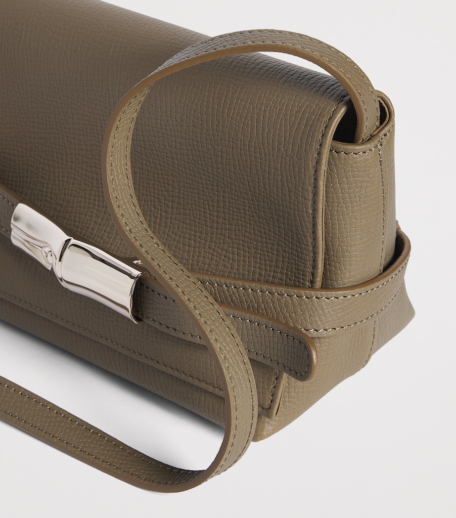 Longchamp Leather Le Smart Cross-Body Bag Olive Image 5