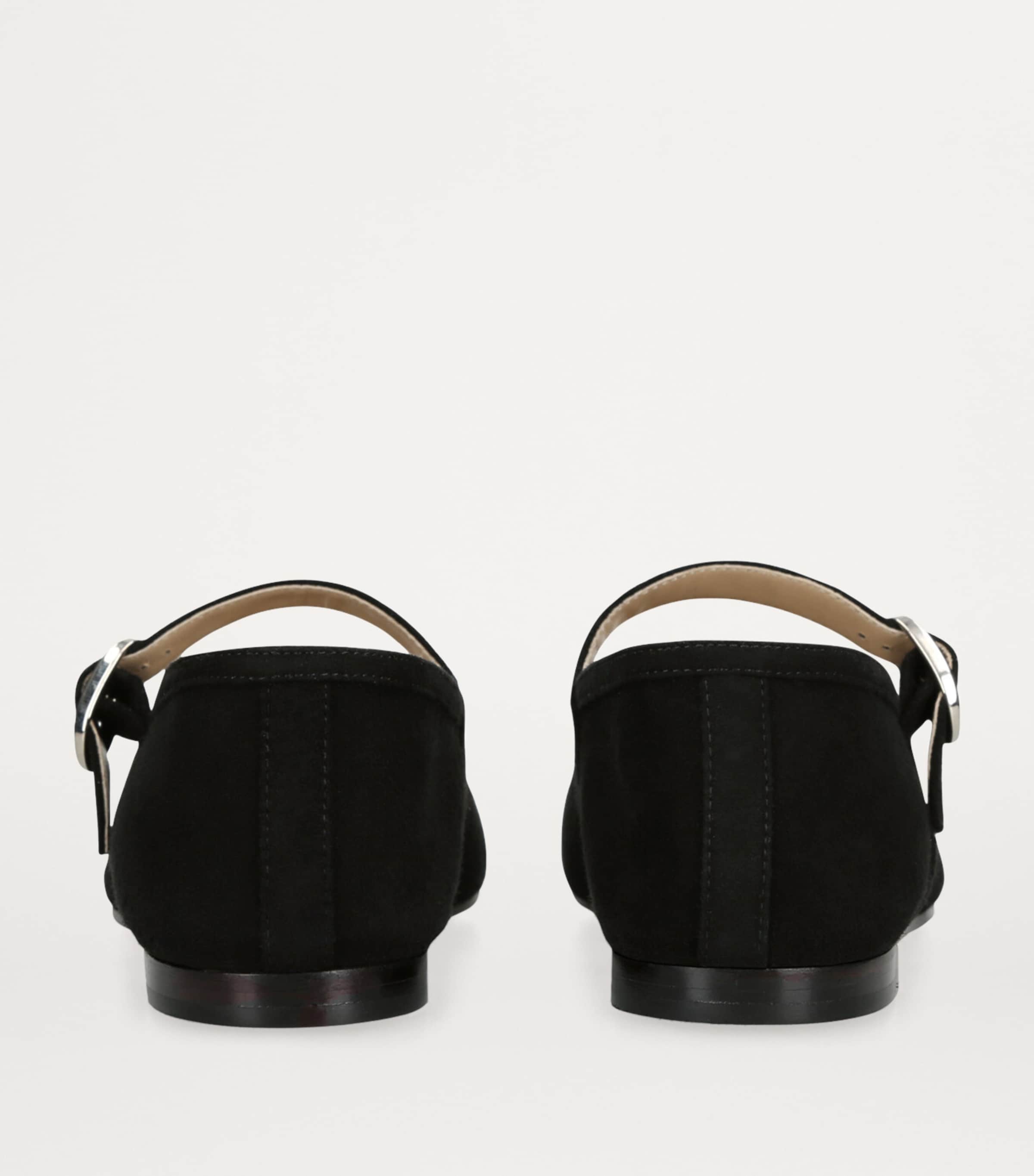 Suede Mary Jane Ballet Flats BLACK Image 4