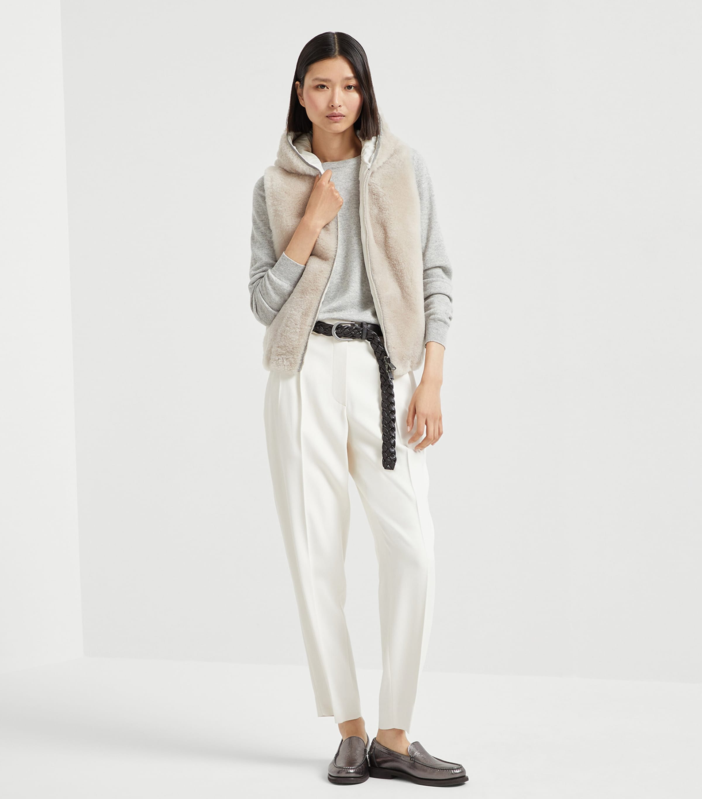 Brunello Cucinelli Womens Cashmere Monili-Trim Sweater Image 4