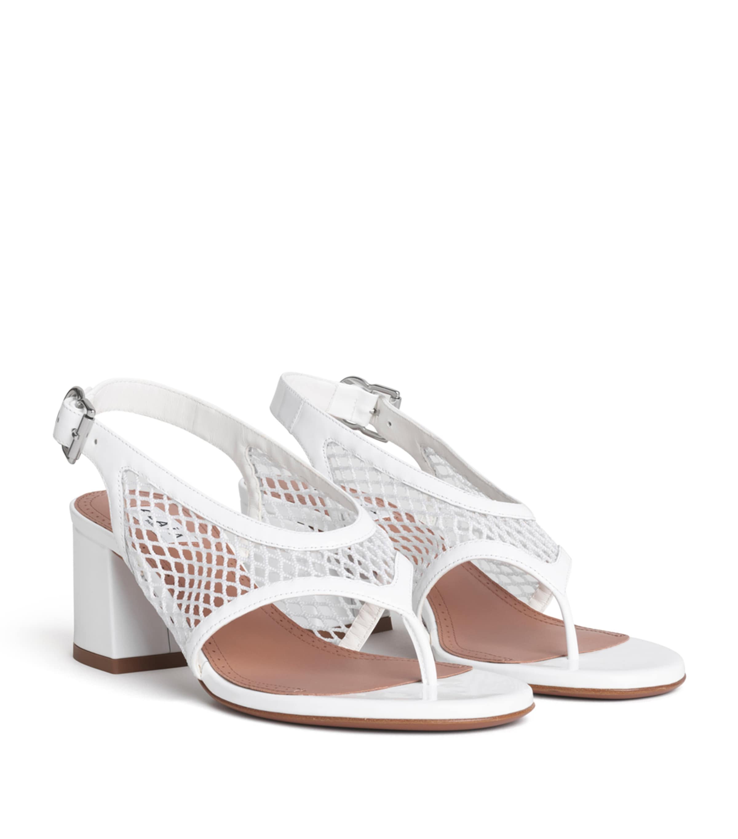 Alaïa Fishnet Sandals 55 Optical White Image 2