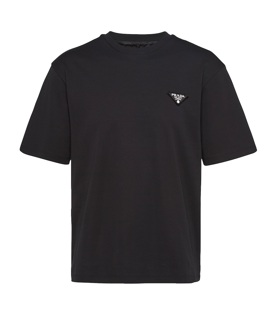 Prada Mens Triangle-Patch T-Shirt Image 1