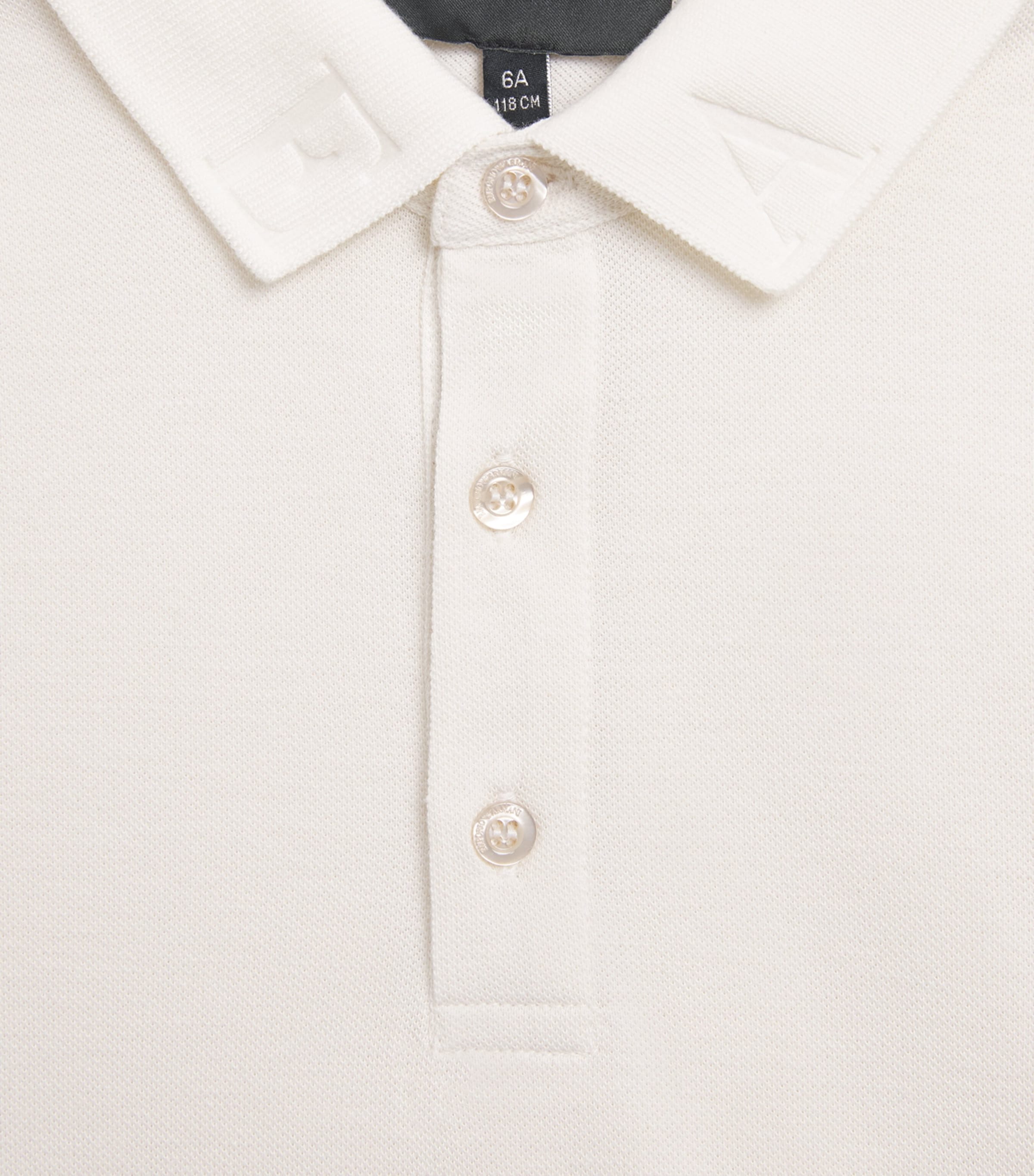 Emporio Armani Kids Cotton Piqué Polo Shirt (4-16 Years) White Sand Image 3