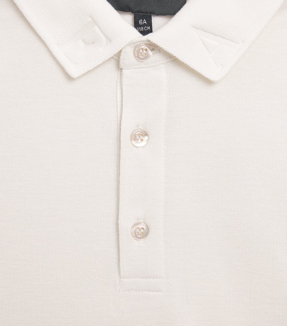 Emporio Armani Kids Cotton Piqué Polo Shirt (4-16 Years) White Sand Image 3