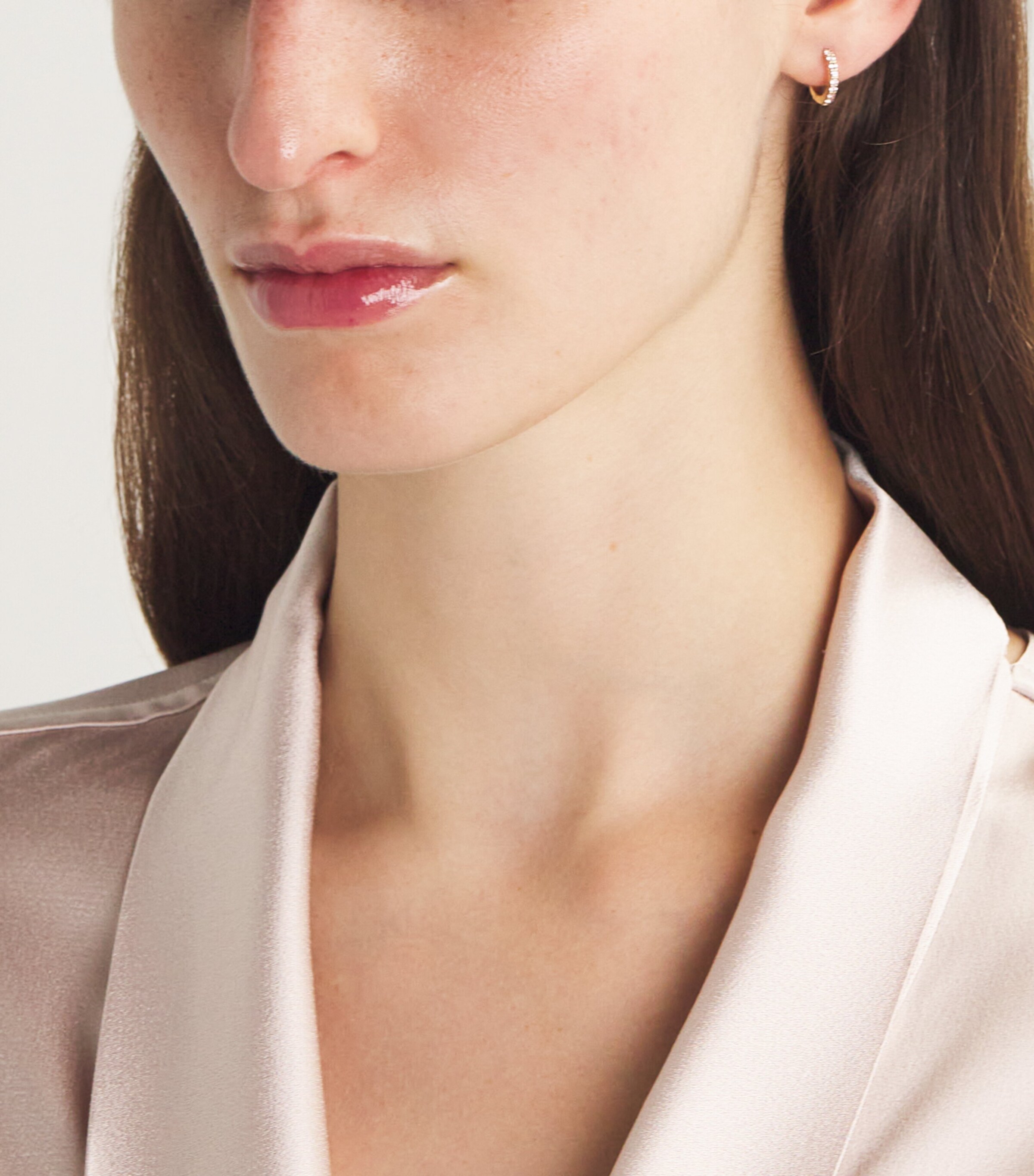 Jennifer Meyer Small Yellow Gold and Pink Sapphire Huggie Earrings Yellow Gold Image 5
