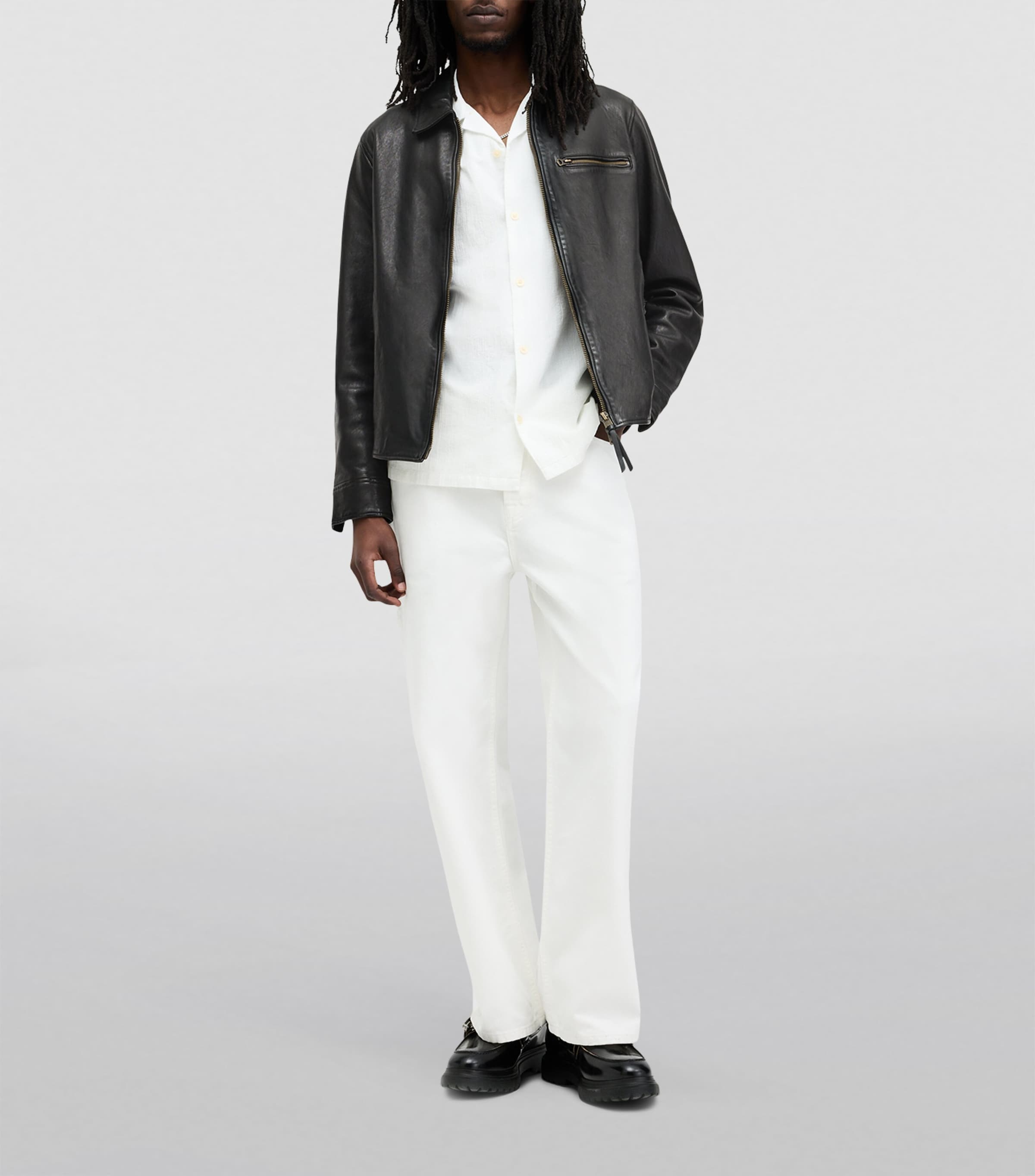 Leather Miller Jacket BLACK Image 8