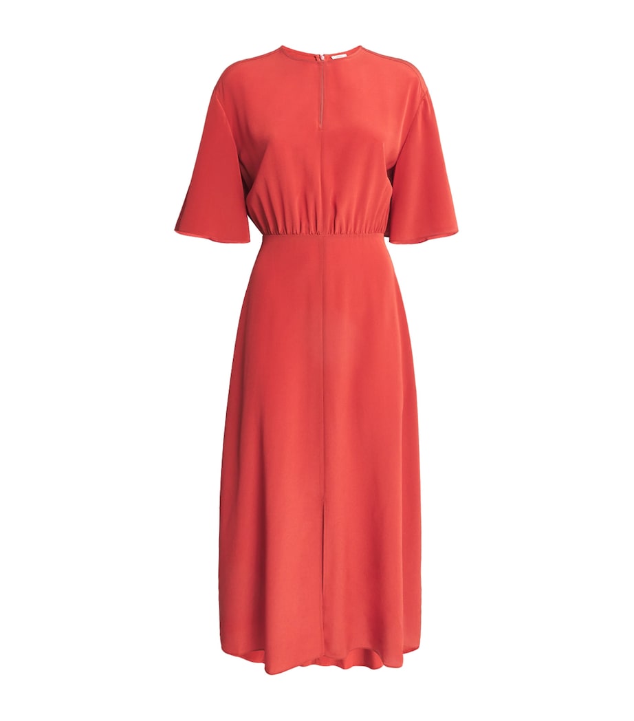 Joseph Womens Crepe de Soie Silk Silsila Midi Dress Spice Image 1
