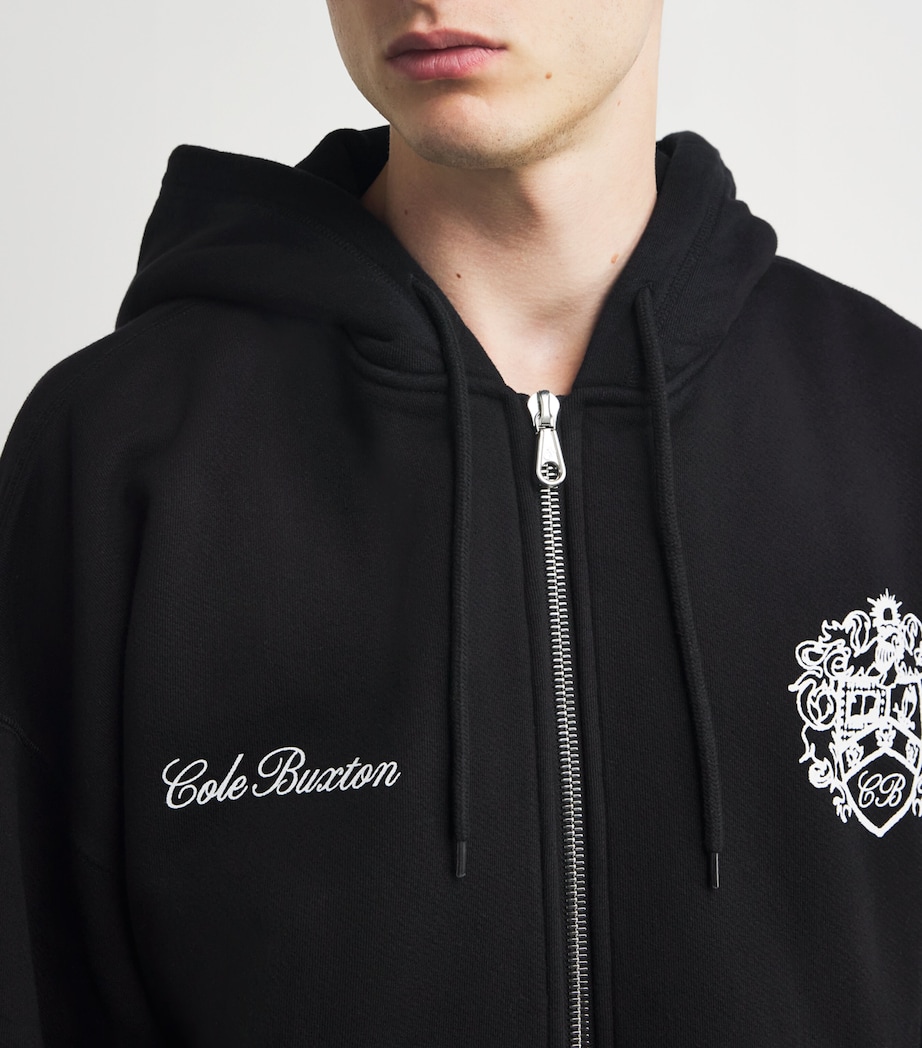 Collegiate Crest Zip-Up Hoodie 000 BLACK Image 5