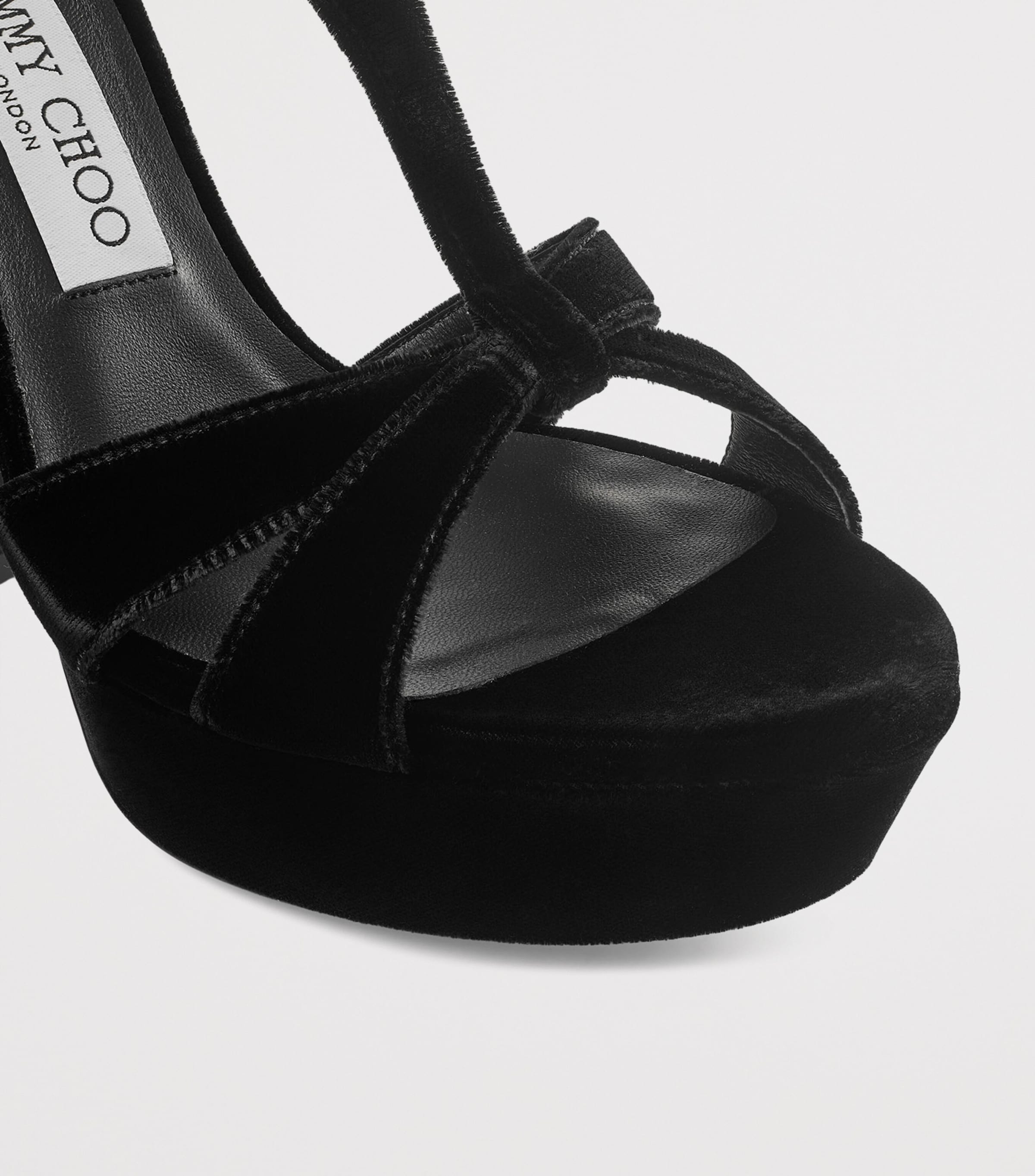 Kesia 120 Velvet Sandals BLACK Image 5
